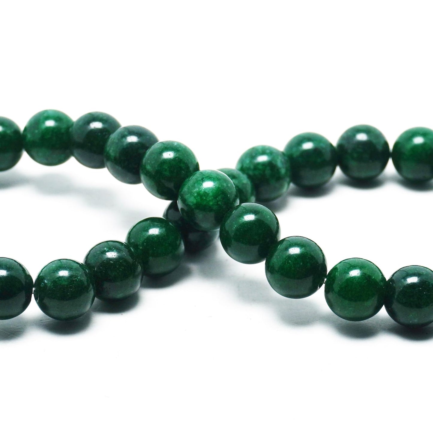 DIQIO Natural Green Jade Beads for Jewelry Making - Stone Beads Gemstone Beads for Bracelets, 6mm Crystal Round Loose Beads(58-60pcs, 6mm, Green Jade)
