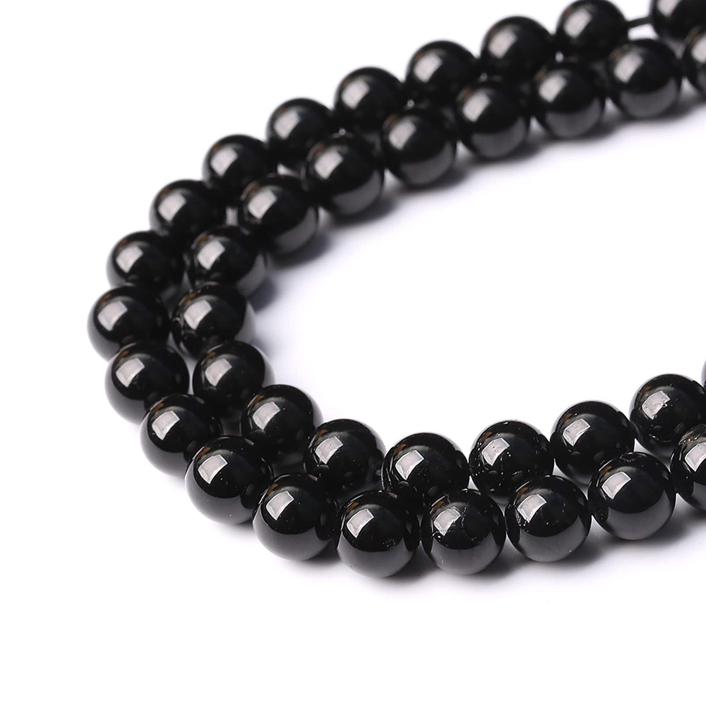 60pcs 6mm AAAA Natural Black Tourmaline Gemstone Beads Round Loose Beads for Jewelry Making DIY Bracelet Necklace