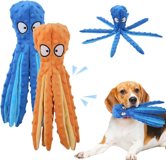 AprYew Octopus Dog Toys, No Stuffing Crinkle Dog Toys for Aggressive Chewers, Durable Interactive Chew Toys for Small, Medium and Large Dogs Training and Reduce Boredom (Purple)