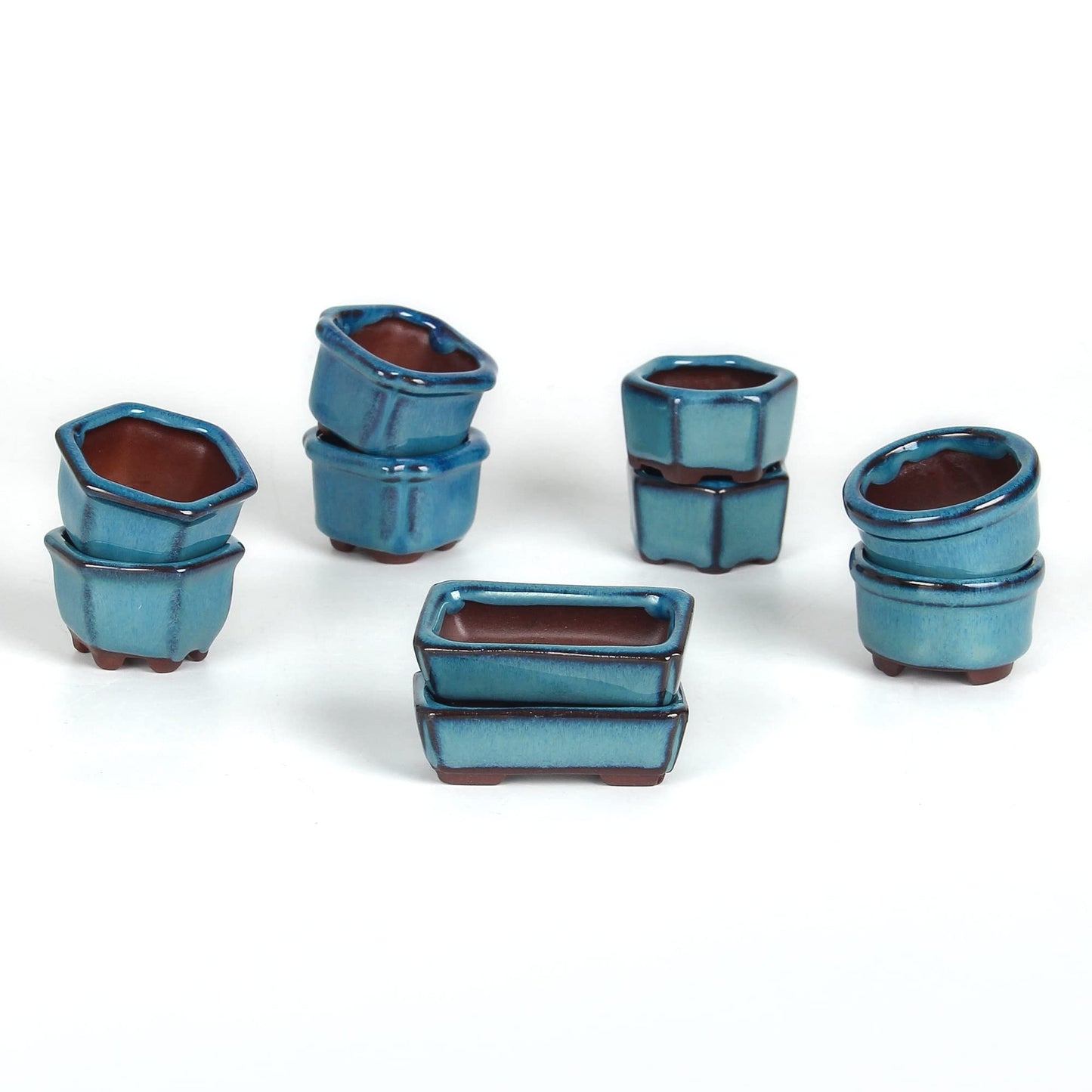 Bonsai Planter Succulent 1.8"(4.5cm) 10 Mini Glazed Pots