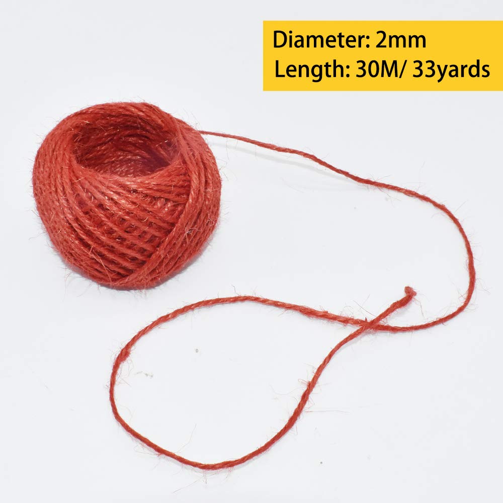 Jute Twine 12 Pack 3 Ply 12 Colors for Artworks and Gift Wrapping String Crafts Gift Twine 33 Yards per Roll