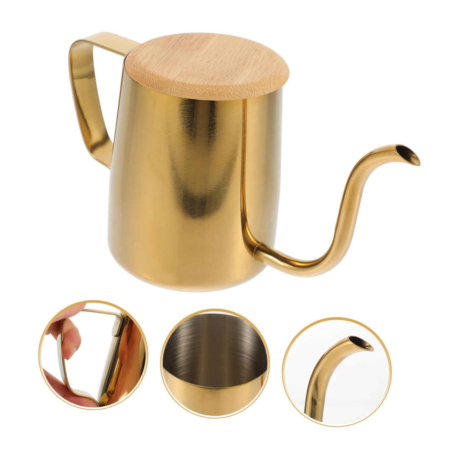 SOLUSTRE 1pc Manual Kettle Tea Pot Drip Kettle Long Spout Stainless Steel Pot for Stovetop Gooseneck for Home Use