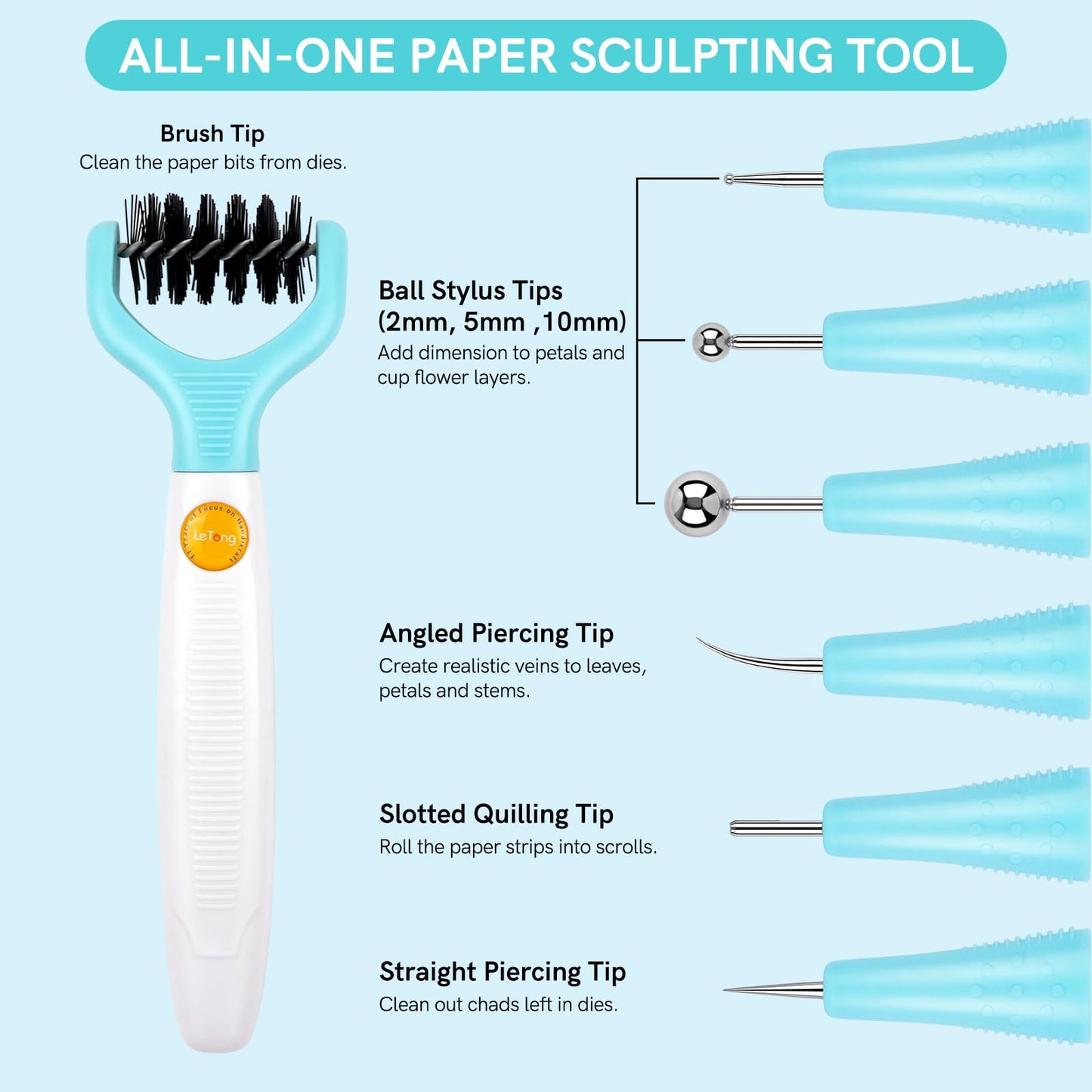 CYFUN DESIGN All-in-One Paper Sculpting Tool Kit & Die Brush for Card Making & Scrapbooking