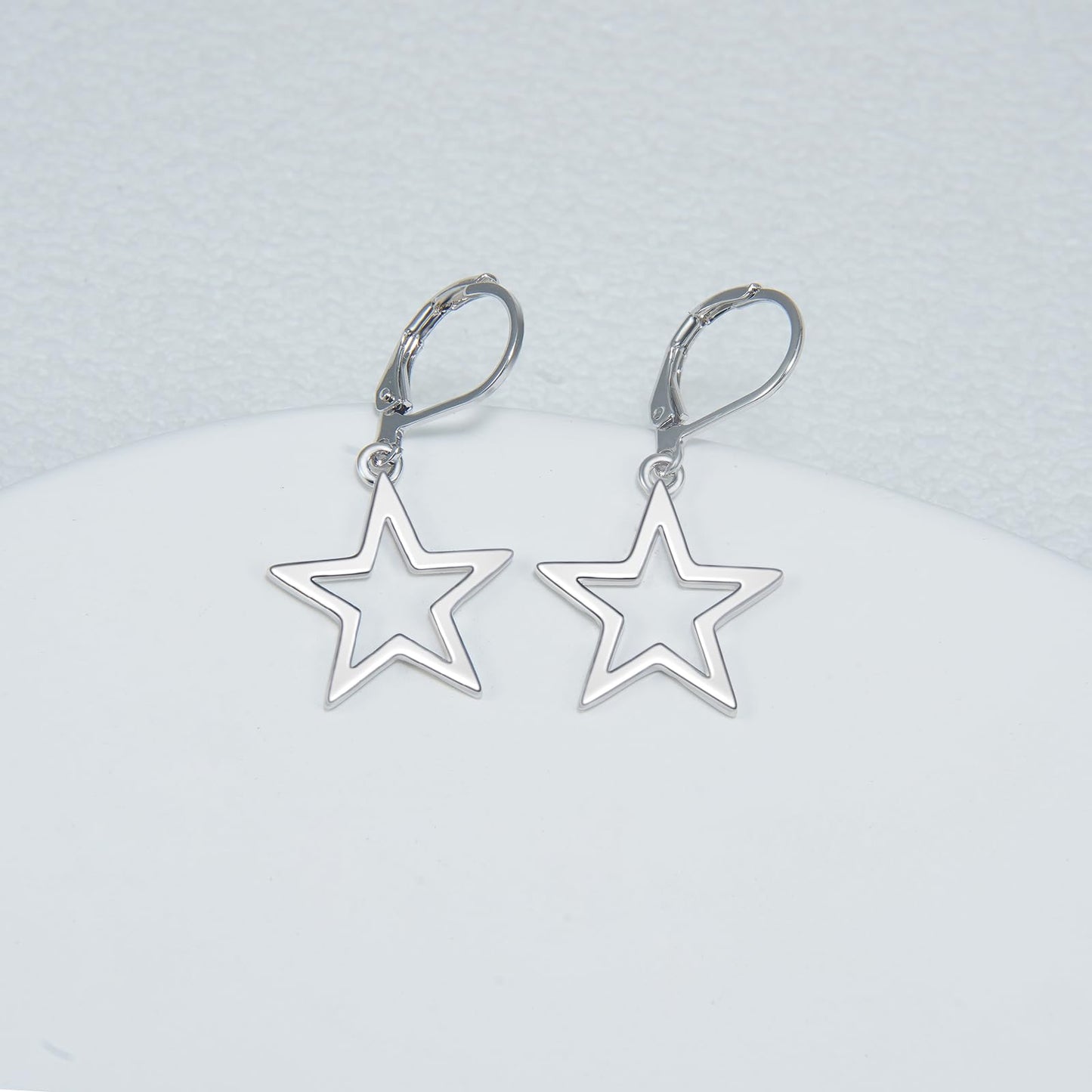 TALYKONG Star Earrings for Women Leverback Dangle Earrings Hypoallergenic Jewelry (star earrings)