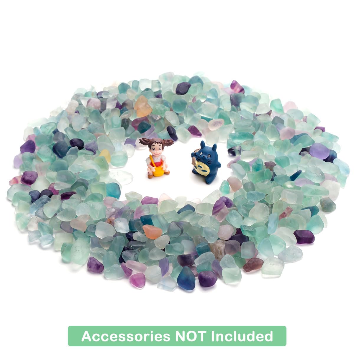 WAYBER Decorative Crystal Pebbles, 1 Lb/460g (Fill 0.9 Cup) Natural Quartz Stones Aquarium Gravel Sea Glass Rock Sand for Fish Turtle Tank/Air Plants Decoration