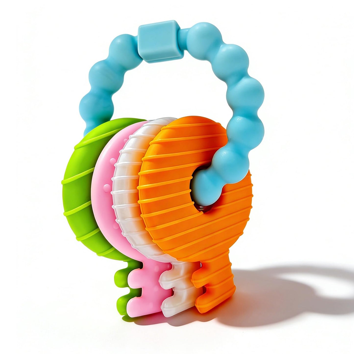 YAPROMO Baby Silicone Teething Keys Toy, Cute Key Ring Shape Chew Toy, Perfect First Easter Basket Stuffers for Babies 3-18 Months