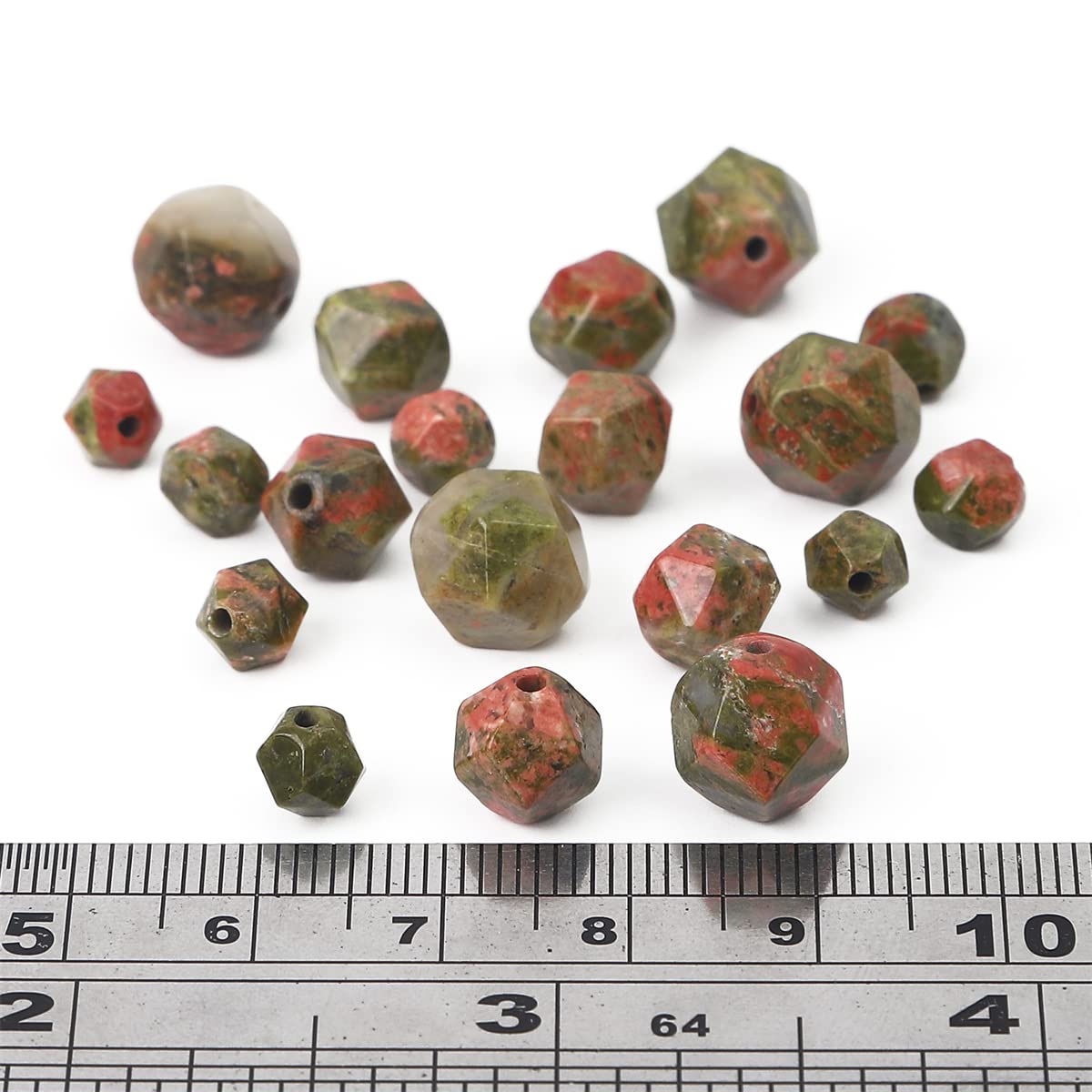 BEADIA Faceted Natural Unakite Stone Round Beads 6mm 36cm/Strand for Jewelry Making