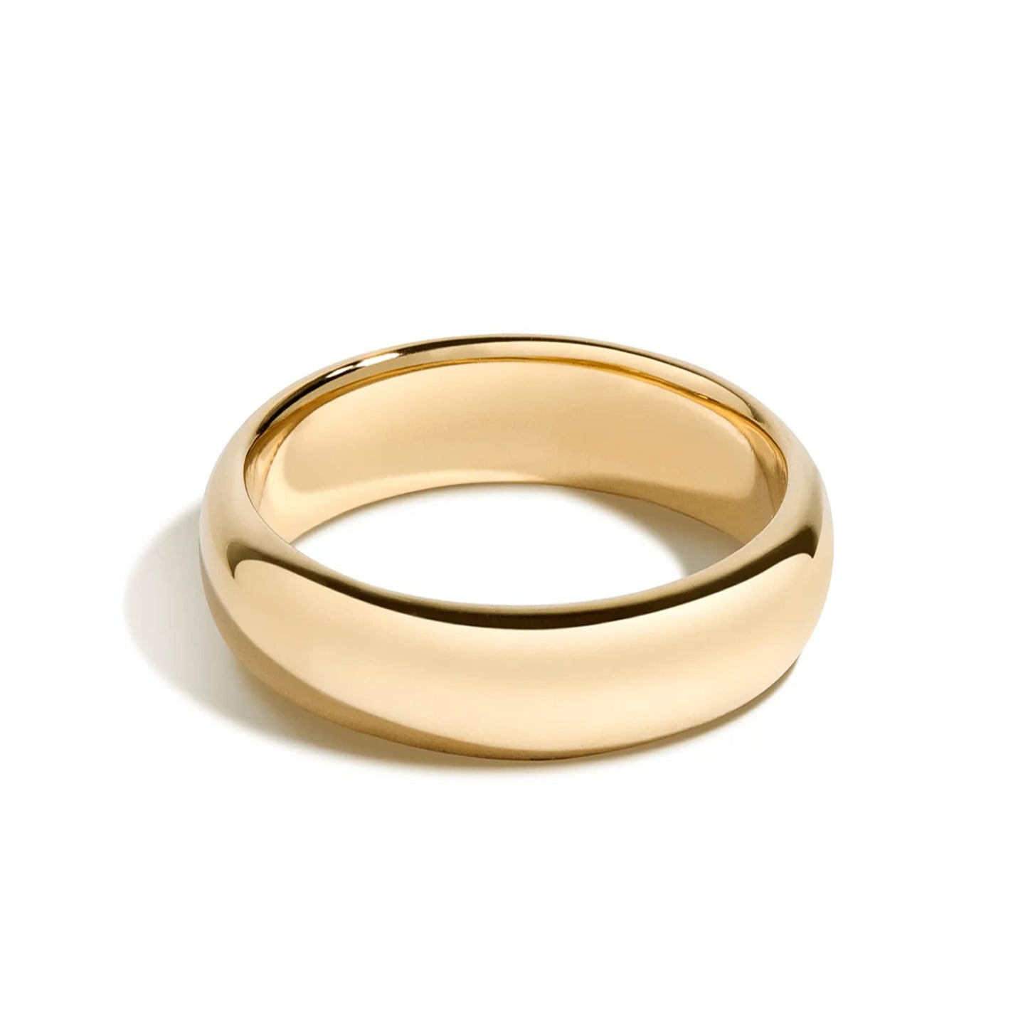 Tioneer Jewelry | Sterling Silver Plain Dome Wedding Band | Wedding Band for Women & Men | Sterling Silver Jewelry, Gold, 6mm, Size 7