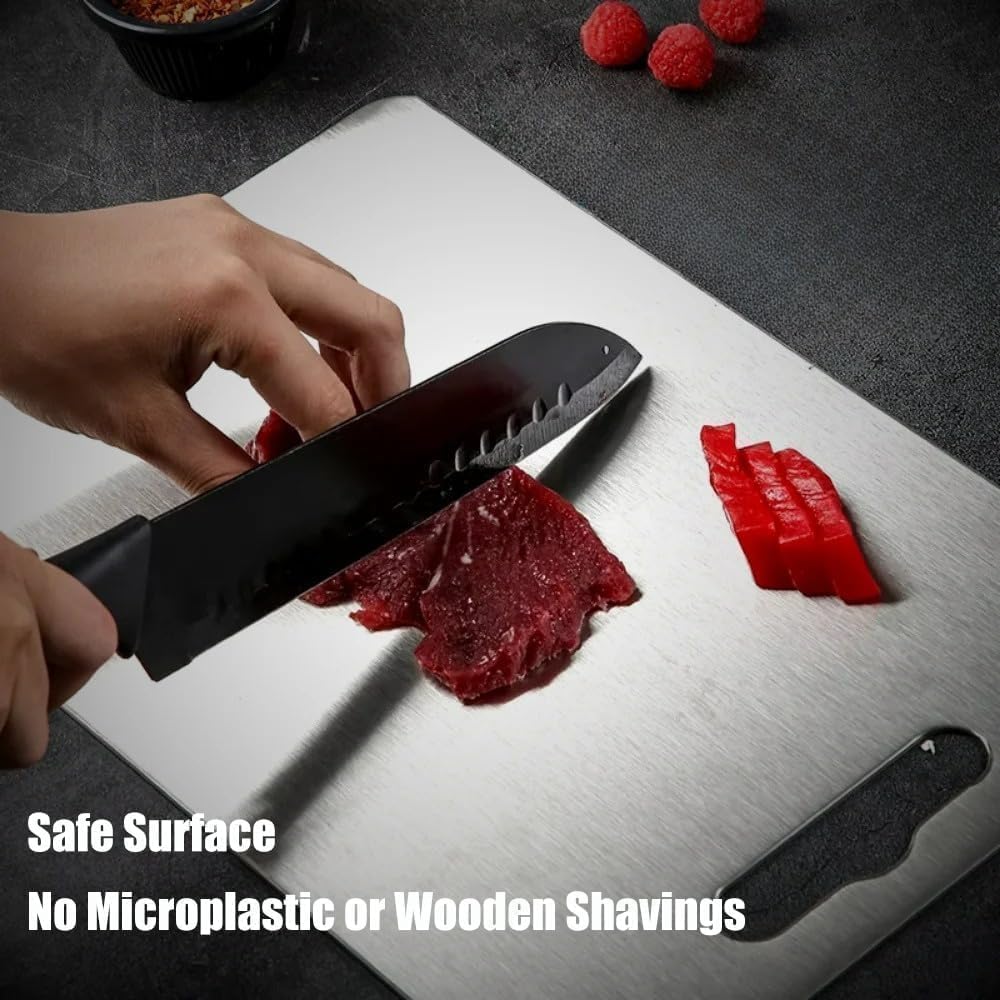 Titanium Cutting Board - 2026 New Upgrade 100% Pure Titanium Cutting Boards for Kitchen Double Sided Non Toxic Titanware Cutting Board,Hygiene Durable Dishwasher Safe Chopping Board (12"L x 9"W)