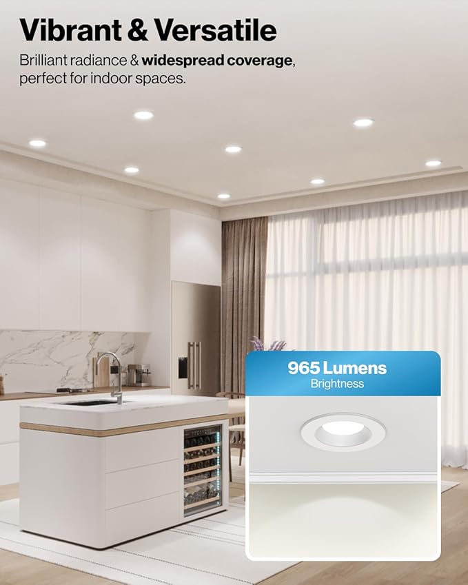 Sunco 12 Pack 6 Inch LED Can Lights, Retrofit Recessed Lighting, Smooth Trim, 965 LM, 13W (75W Equivalent), 6000K Daylight Deluxe, Dimmable, Damp Rated UL.