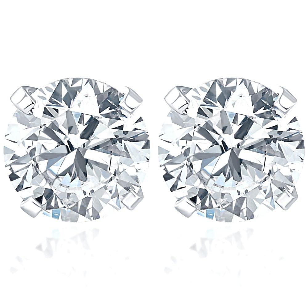 Pompeii 1 Carat (ctw) Diamond Studs in 14k White Gold Lab Grown (HI,VS)