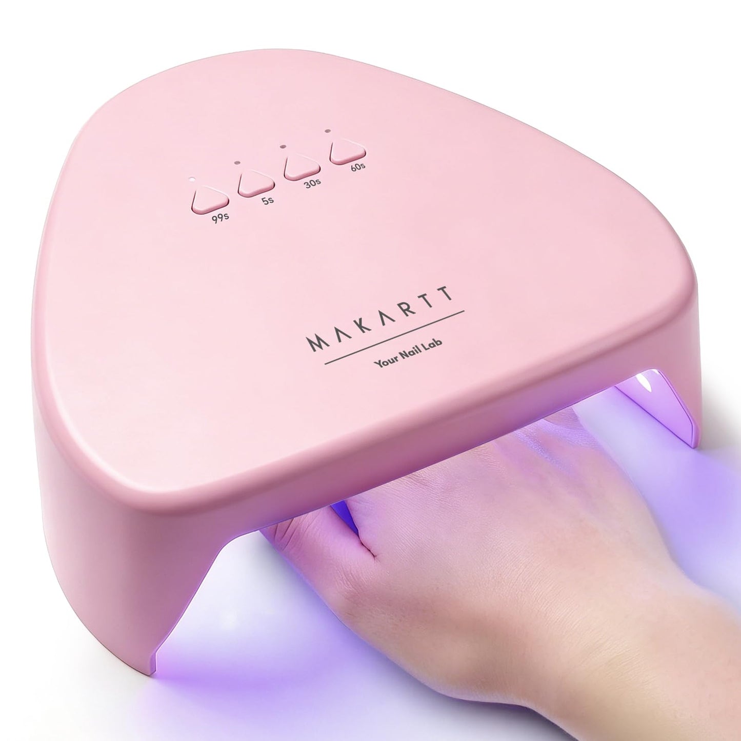 Makartt Compact Travel UV Nail Lamp for Gel Polish, Plug-in Nail Dryer with 5s Flash Cure, 99s Mode for Dark Thick Gels, Auto Sensor, 4 Timers & 18 LED Beads for Beginner Home DIY Gift (Pink)