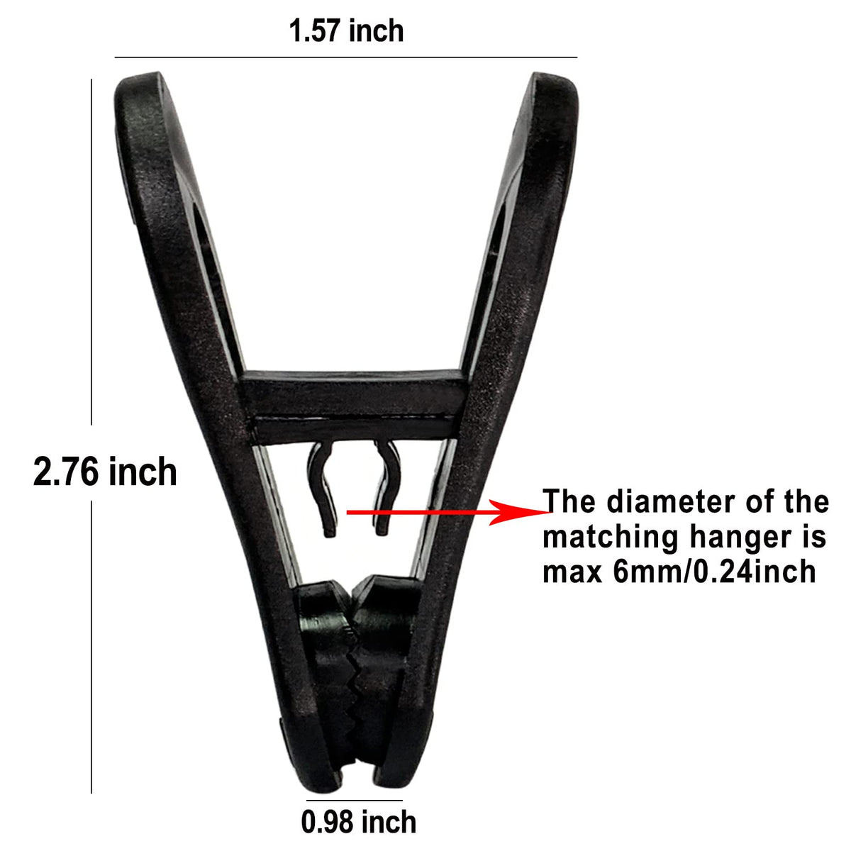 Black Hanger Clips 30 PCS (30 Count)