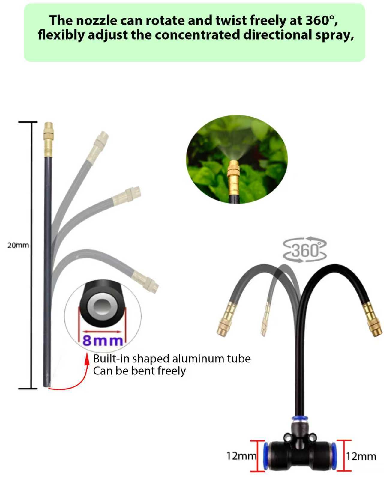 Drip Irrigation System,Automatic Garden Watering System,360° Adjustable Spray Sprinkler Kit, Easy Installation No Tools, Fine Mist Watering for Garden,Patio,Potted Plants,Courtyard Watering System