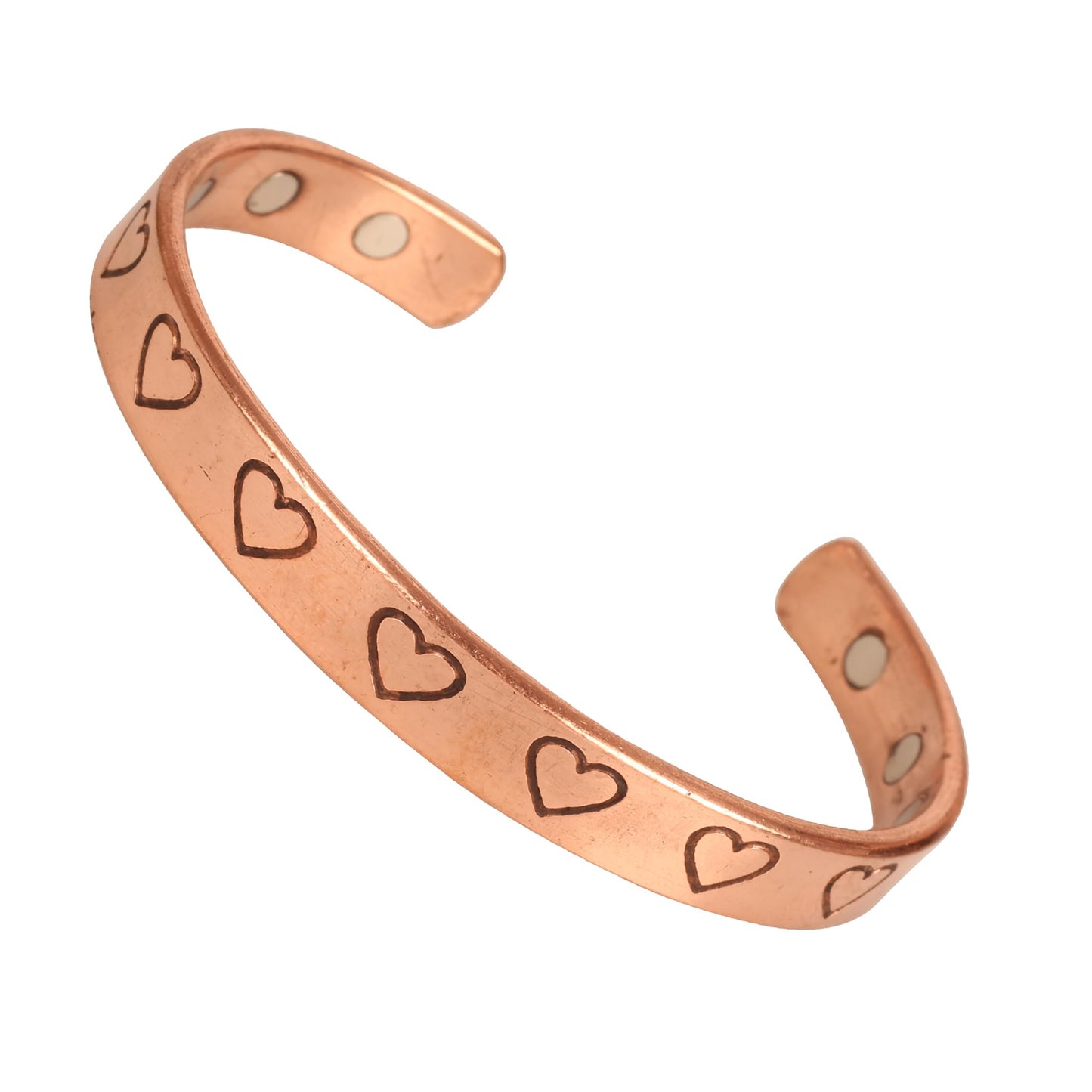 Touchstone - Symbolic Love Heart Shape - Copper Bracelet Tibetan Style. Hand Forged with Solid and high Gauge Pure Copper.KRBRA149-01-C_REM