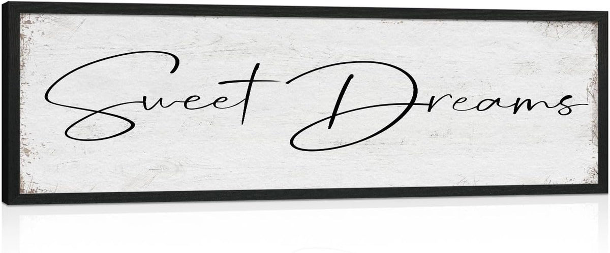 Sweet Dreams Sign Bedroom Decor: Sweet Dreams Wall Decor Above Bed Large Farmhouse Guest Room Hanging Plaque Framed Wall Art for Over Bed 12" x 40"