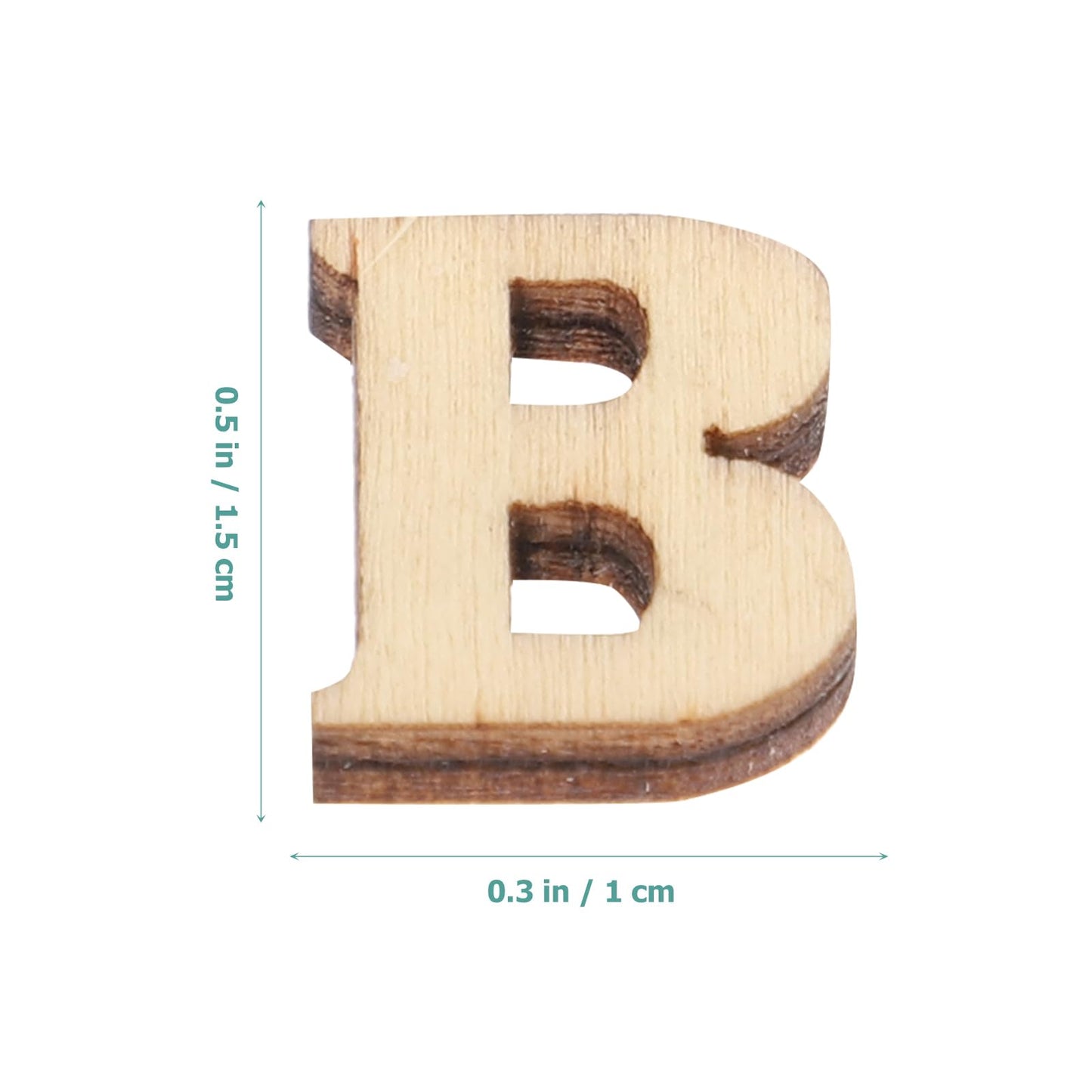100pcs Wooden Letters for Wood Crafts Rustic Home Decor 1/4 inch Wood Alphabet Letters Stickers Wedding Scrapbook Mini Unfinished Mini Blank Wooden, Random