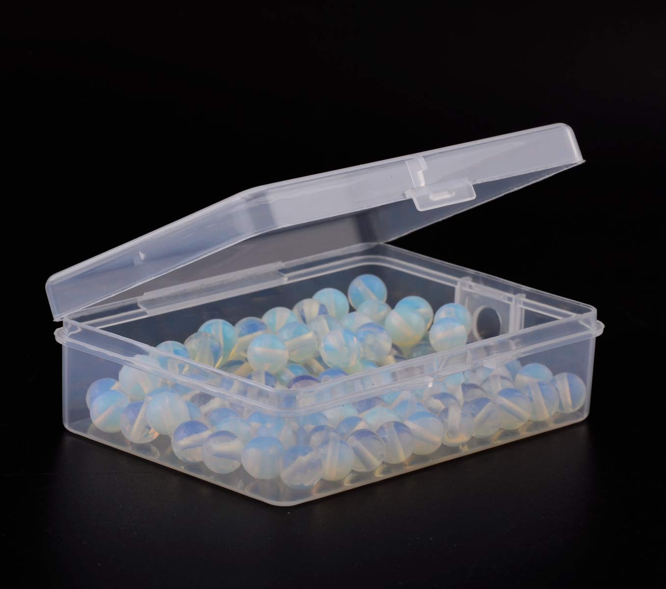 Stone Beads 100pcs 8mm Opal Round Stone Beading Loose Gemstone Hole Size 1mm DIY Smooth Beads for Bracelet Necklace Earrings Jewelry Making (Opal, 8mm)