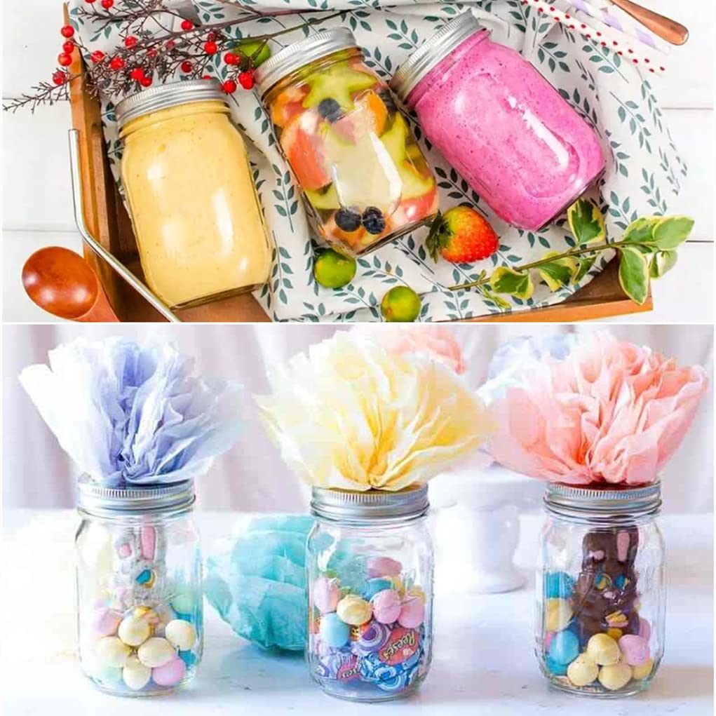 TUZAZO 8 Oz Plastic Mason Jars with Lids, 12 Pack Reusable Empty Small Clear Plastic Storage Containers for Kitchen & Household | BPA Free Spice Jar | Candy Jar