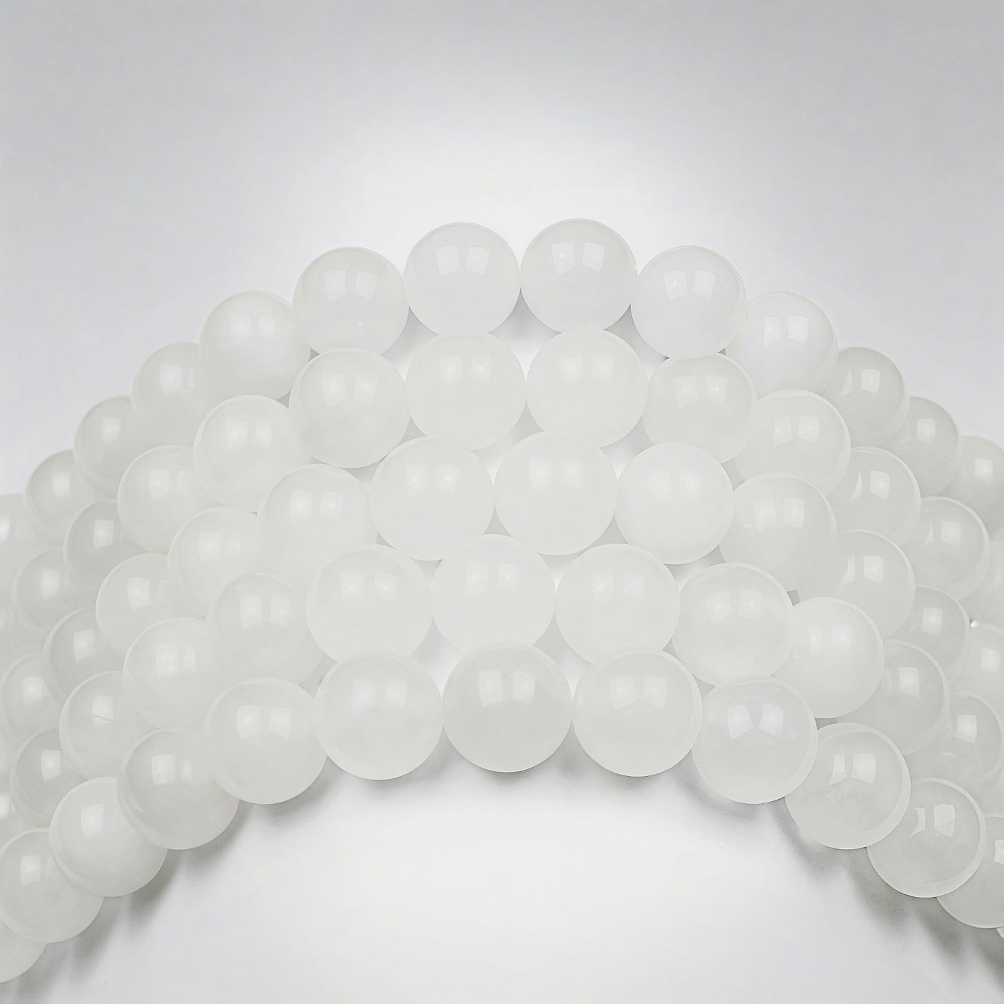 MJDCB Beads for Energy Bracelets Yoga Bracelet DIY Bracelet Natural Stone Beads White Jade 38 Pieces, 10mm