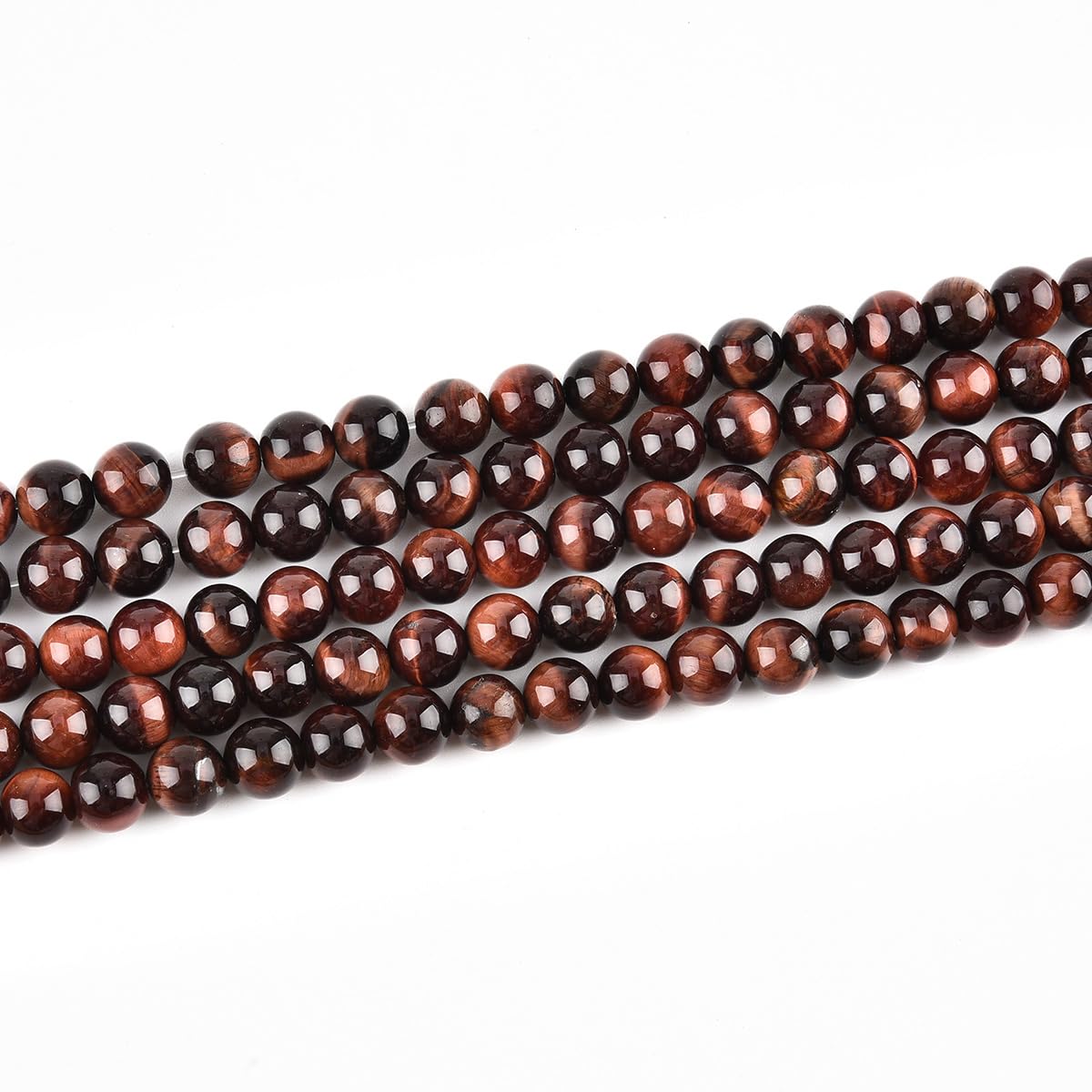 Genuine Red Tiger Eye Beads for Jewelry Making Gemstone Semi Precious Stone Round 8mm Strand 15"(46-48pcs)