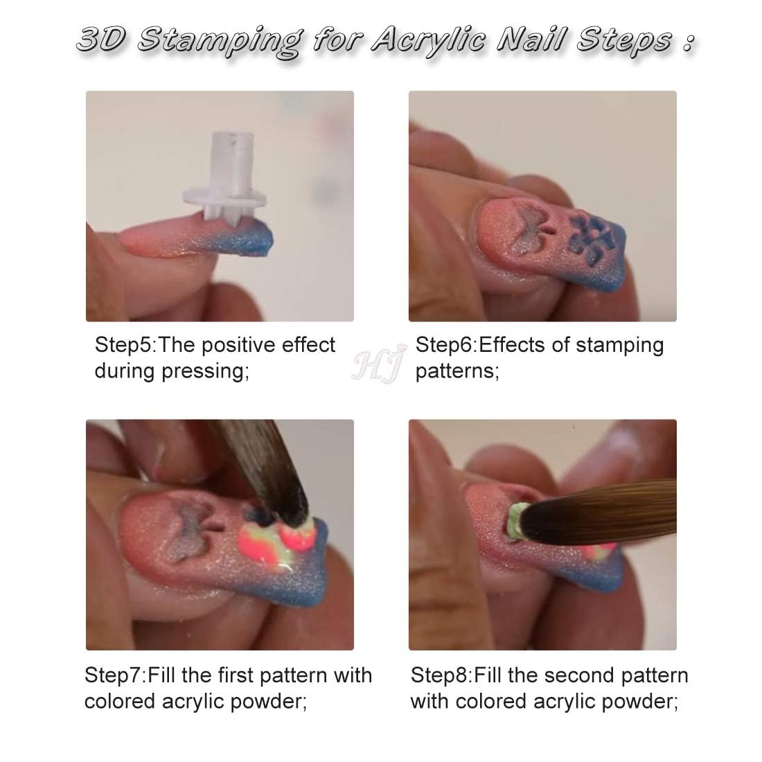 ANKROYU 3D Nail Art Stamper Kit, 192 PCS Clear Silicone Nail Art Stamp with Scrapers, DIY Creative Manicure Design Tool Set, Jelly Stamper, Easy to Use for Beginners, Salon Professionals