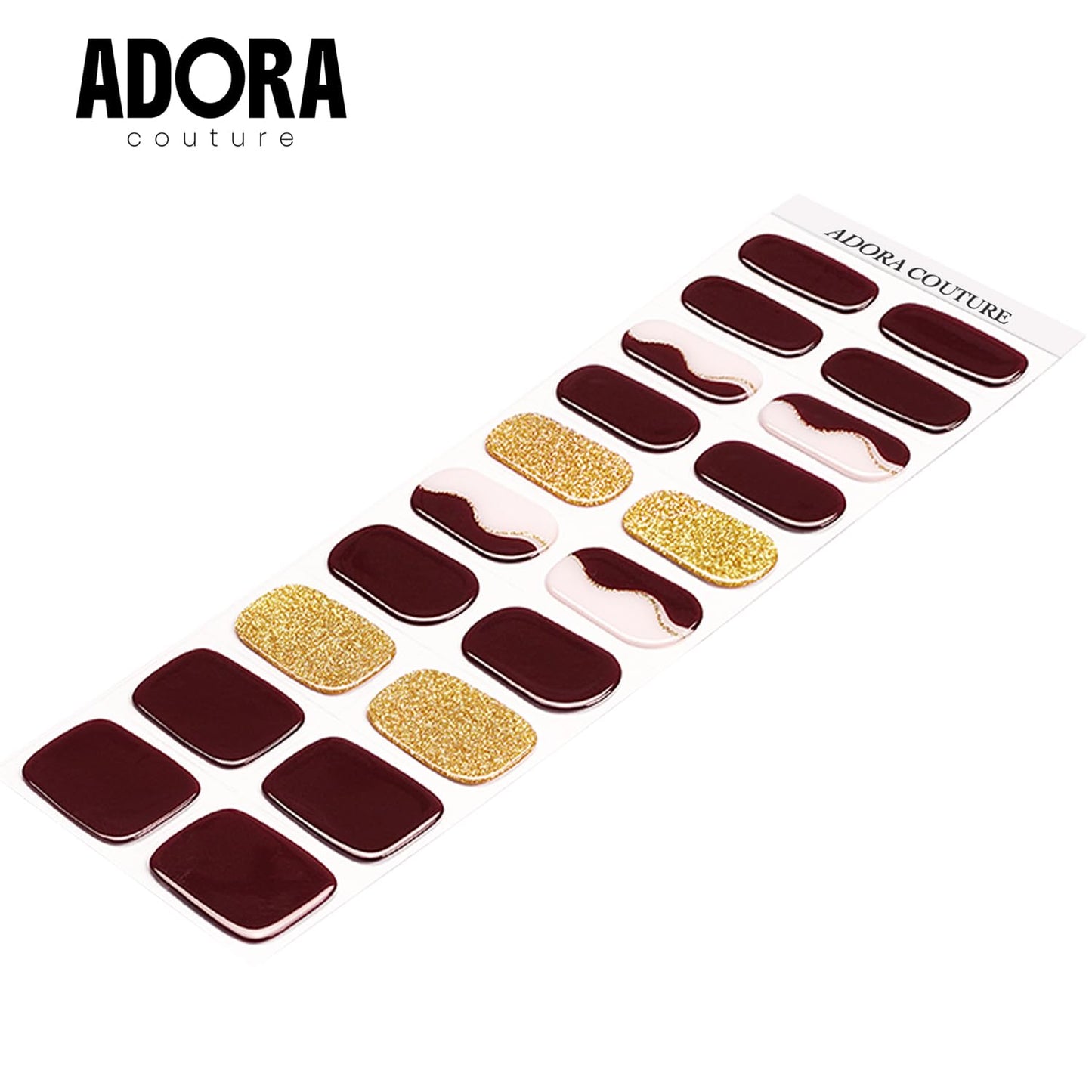 Semi-Cured Gel Nail Strips - 20 Salon-Quality Gel Sticker with UV Light Required, Long Lasting, Easy Application & Removal, Includes Prep Pad, Nail File, Wooden Stick (Cosmic Cocoa)