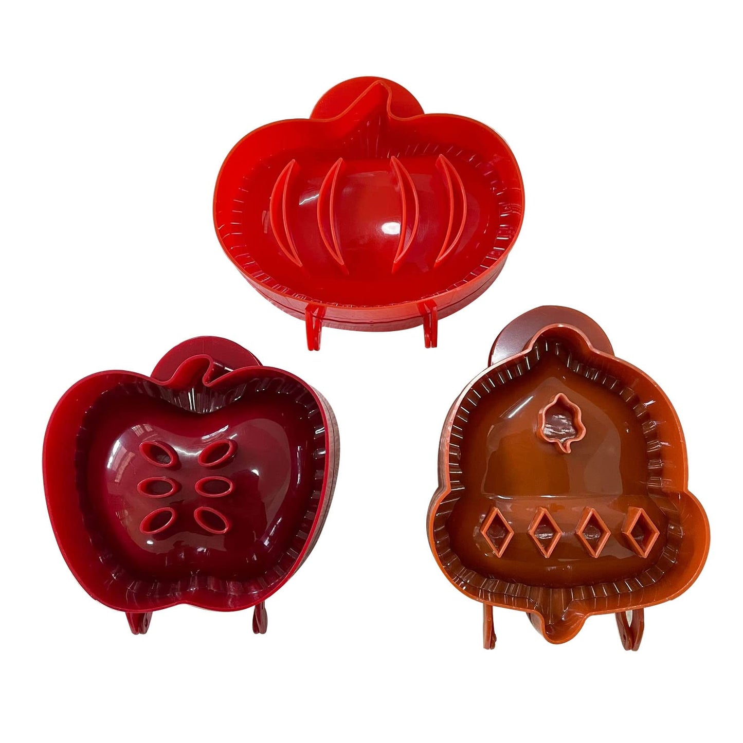 Fogun Hand Pie Molds for Home Baking,Set of 3 Mini Pocket Pie Dough Press, Apple Pumpkin Acorn Shapes,BPA-Free Plastic Baking Tool for Festivals and Parties,One Press Pastry Hand Pie Maker