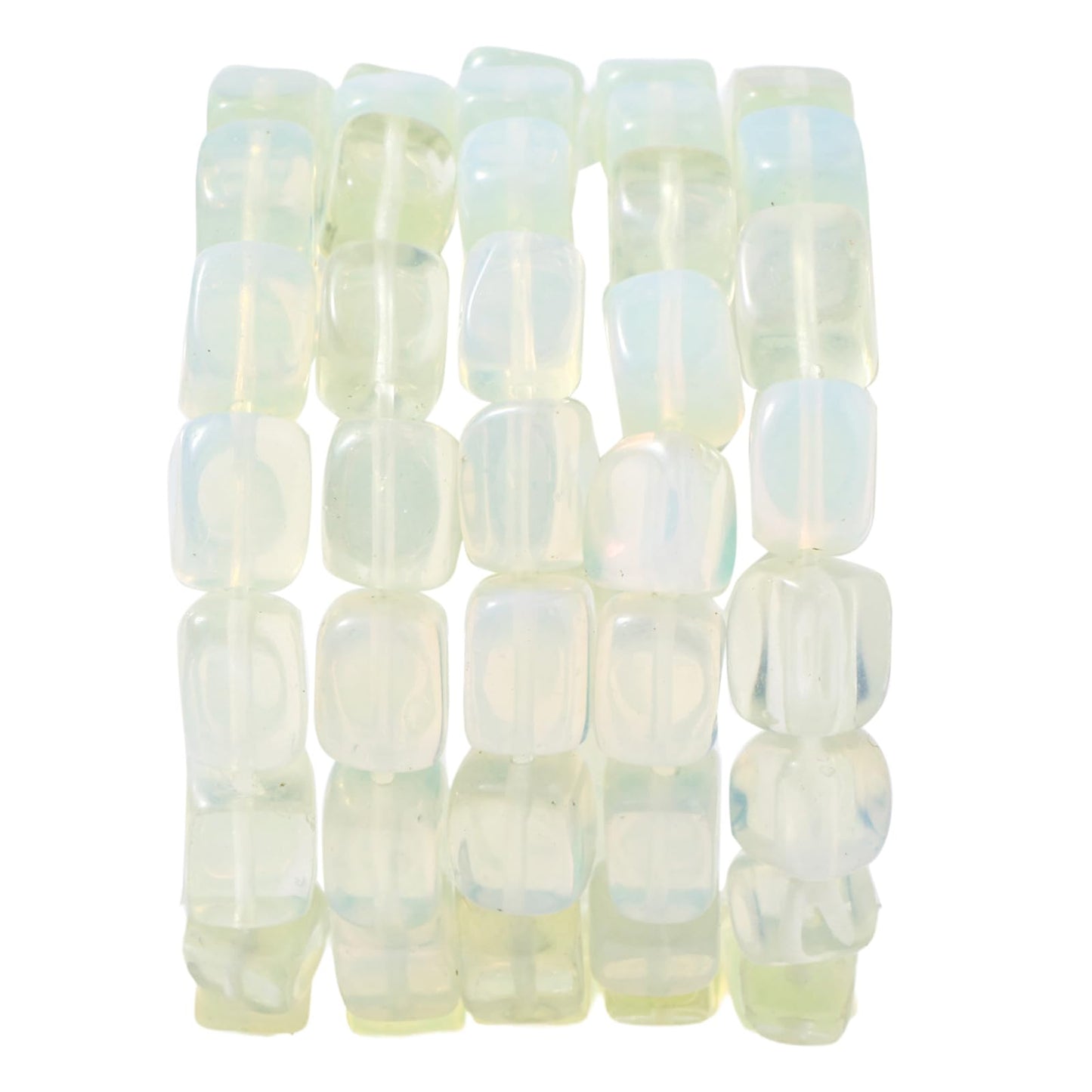 Natural Large White Opal Cube Stone Beads 8x11mm 38cm/str Loose Semi Gemstone Stone Square Beads for Making Bracelets Necklace
