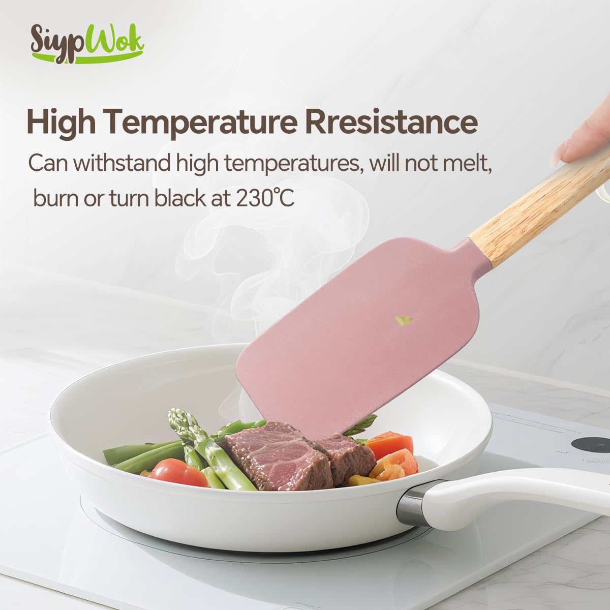 Silicone Spatula Set, Food Grade Rubber Spatula-5 Piece Nonstick Rubber Spatulas, Spoonula, Jar Scraper for Cooking, Baking, Mixing, Frosting - Heat Resistant Up to 600°F (5 Pcs Pink)