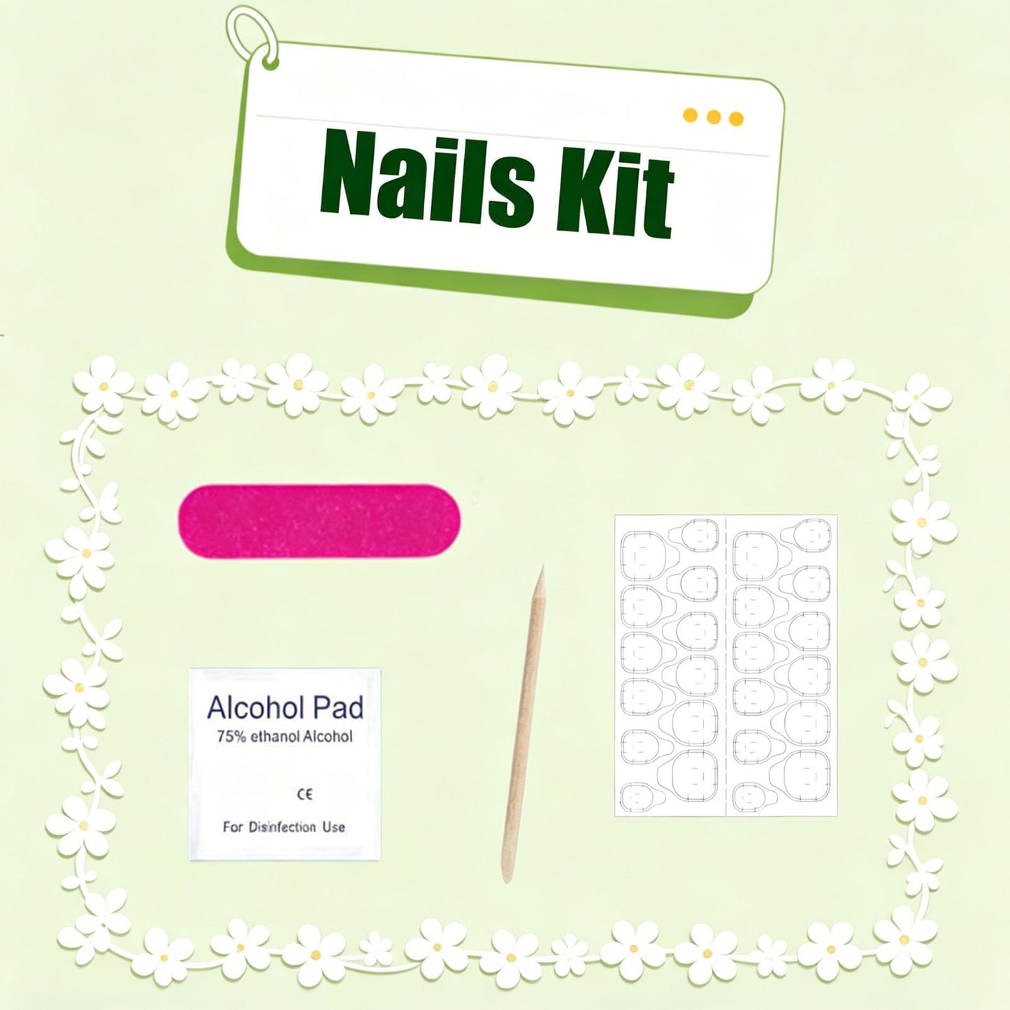 Transparent Press on Nails Short Square Acrylic Fake Nails Light Pink Transparent Design False Nail Press ons Chrome Manicure Set for Women 24Pcs