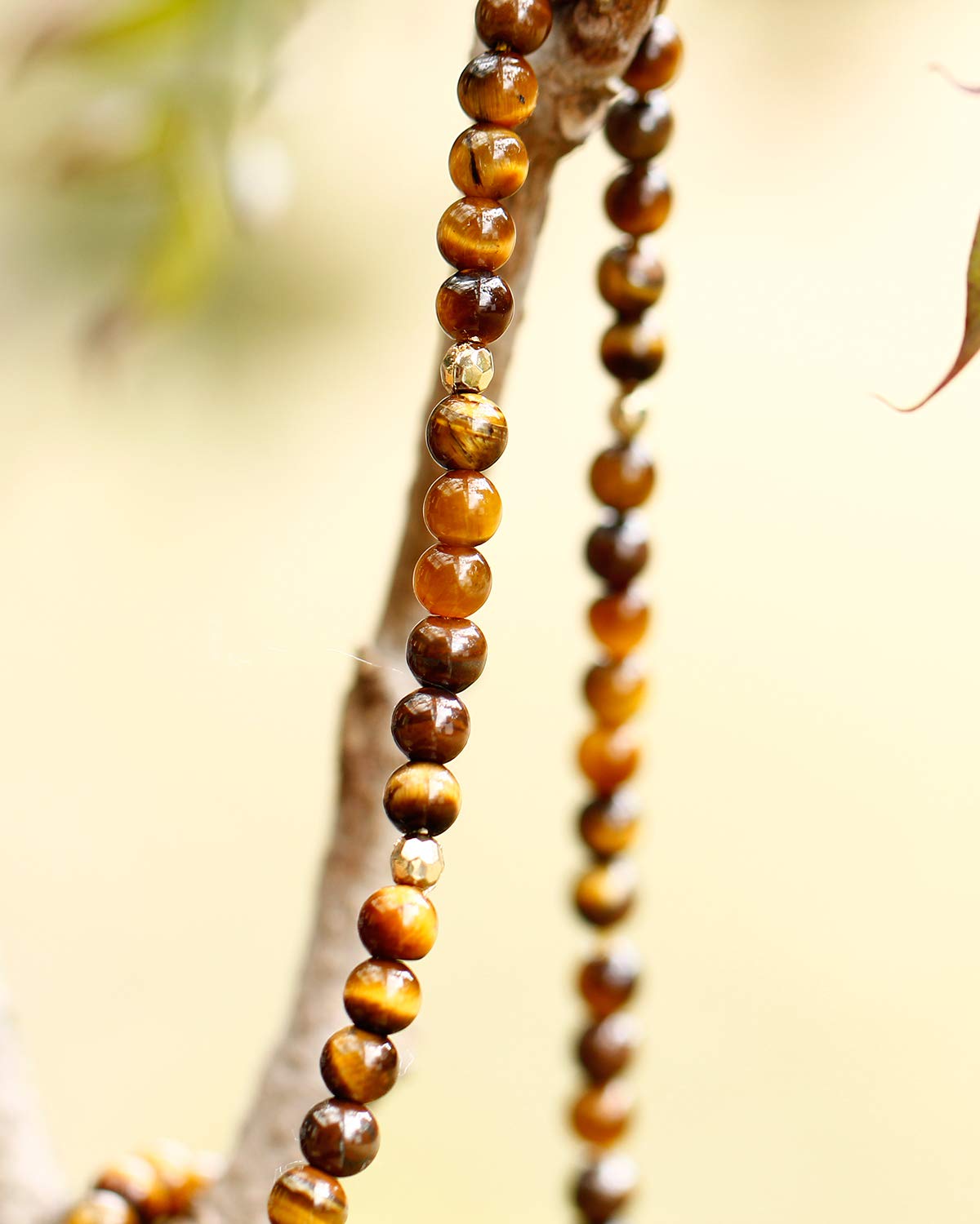Jewever Tiger Eye Anklet Bracelet for Women crystals and healing stones Beach Foot Beaded Adjustable(8.5-10 Inches)