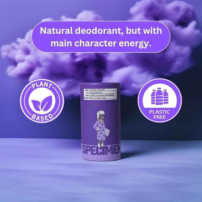 SPECIMEN - Women's Galactic Goddess Premium Deodorant Bundle | Pack of 3 Sticks | Natural Formula, Strong Scent, Sensitive Skin Friendly, Eco-Friendly Paper Packaging | Small Batch, Handmade