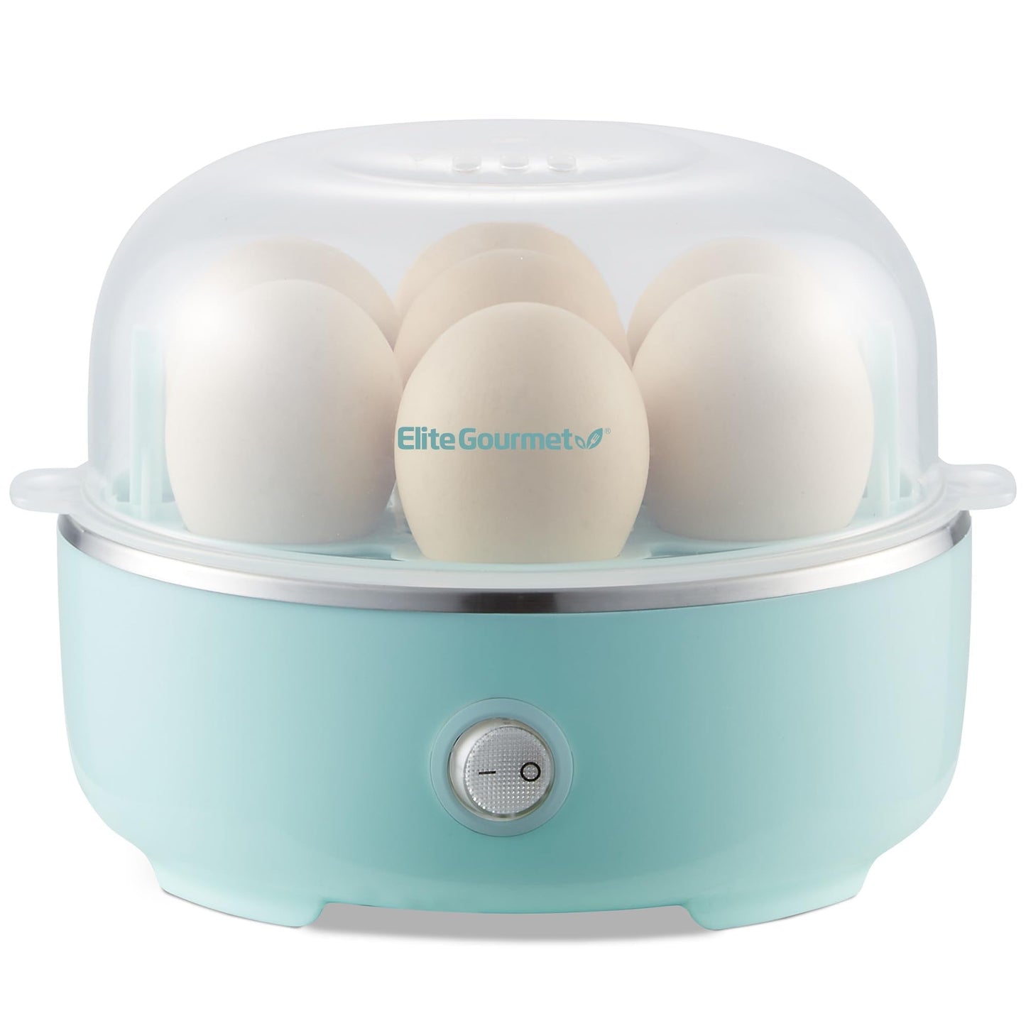 Elite Gourmet EGC115M Easy Egg Cooker Electric 7-Egg Capacity, Soft, Medium, Hard-Boiled Egg Cooker with Auto Shut-Off, Measuring Cup Included, BPA Free, Retro Mint