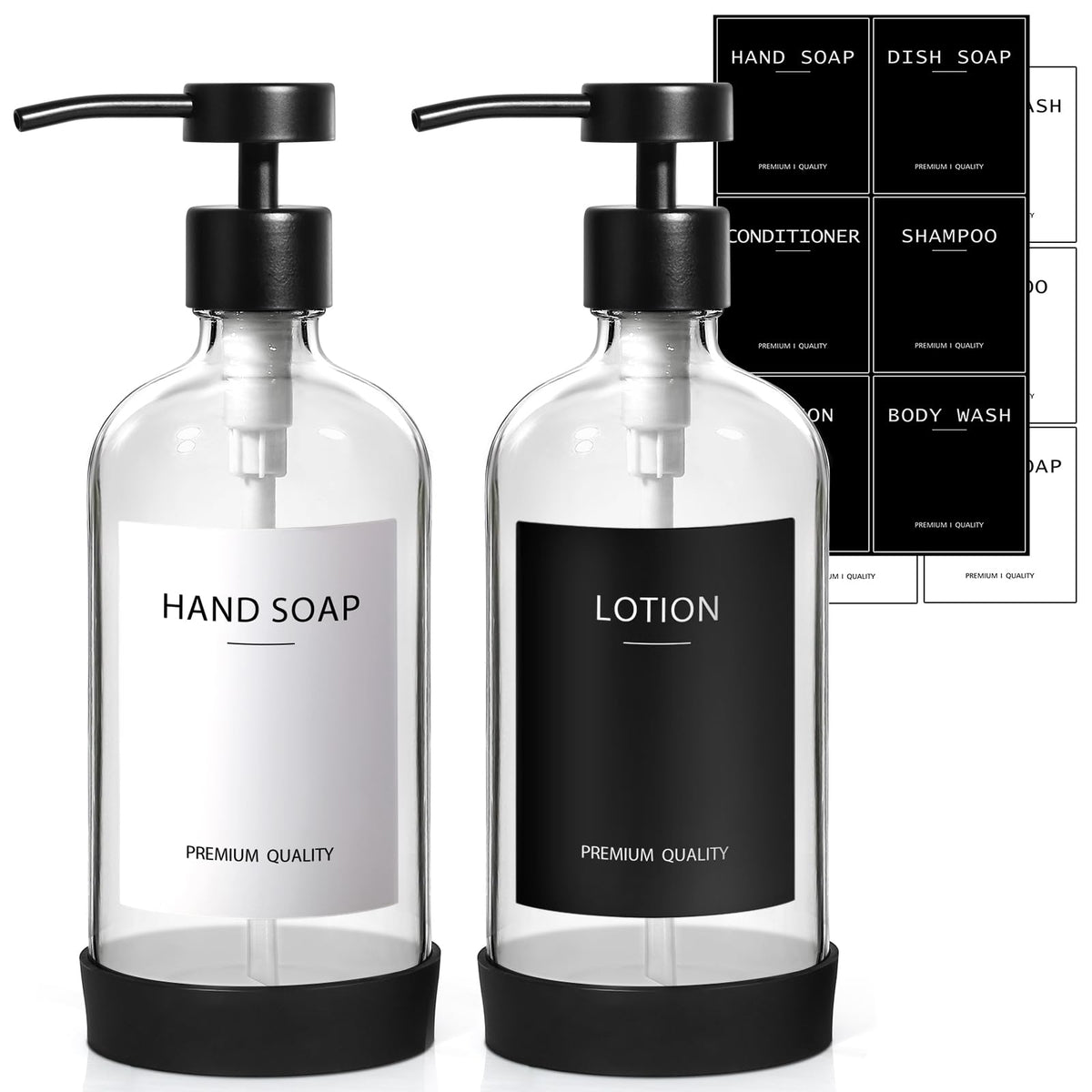 Clear Soap Dispenser 2 Pack (16.9 Fl Oz)