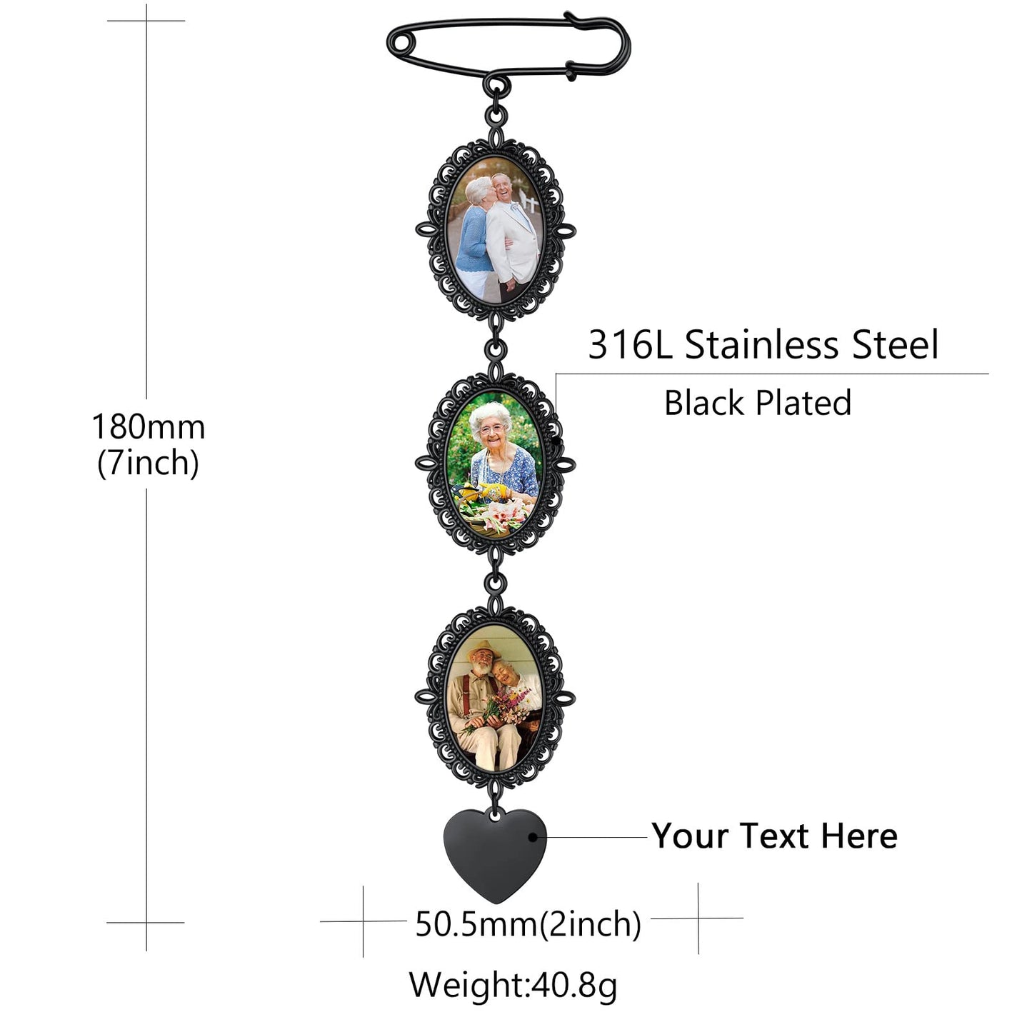 Custom4U Photo Charm for Wedding Bouquet Custom Memorial Wedding Gifts with Pictures