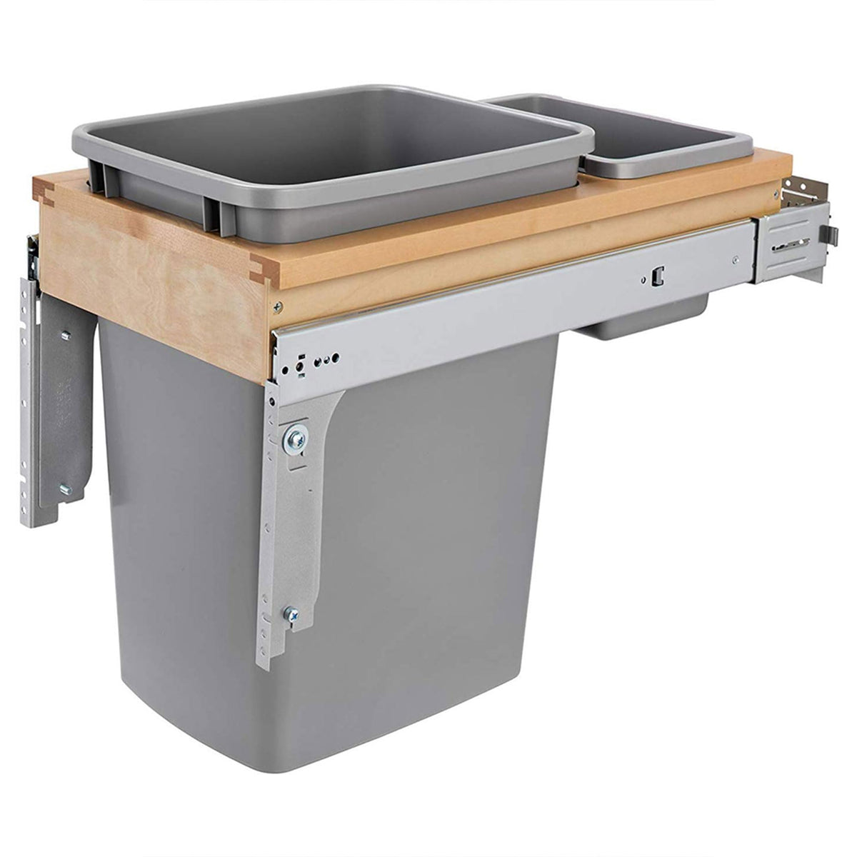 35 Qt Top Mount Single Pullout Under Cabinet Kitchen Trash Cans w