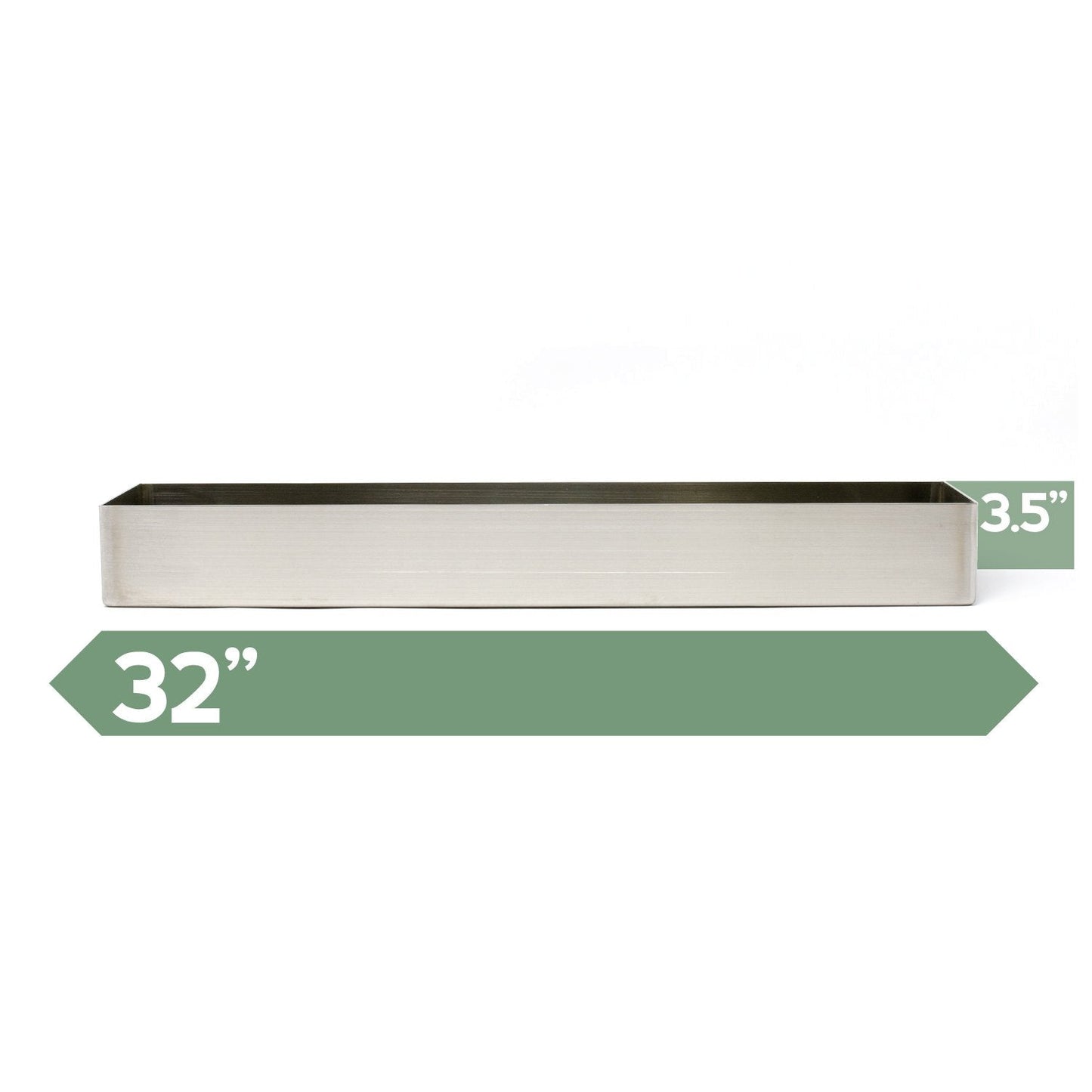 Buhbo Modern Trough Rectangle Planter 32 inch, Brushed Stainless Steel
