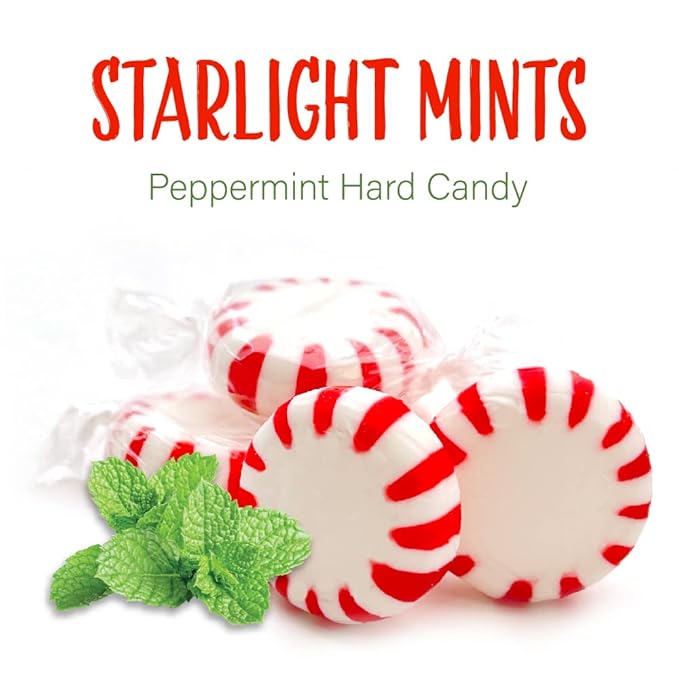Starlight Peppermint Hard Candy | Bulk 2 Pounds | Individually Wrapped Mints | Refreshing Peppermint Candies (Pack of 2)