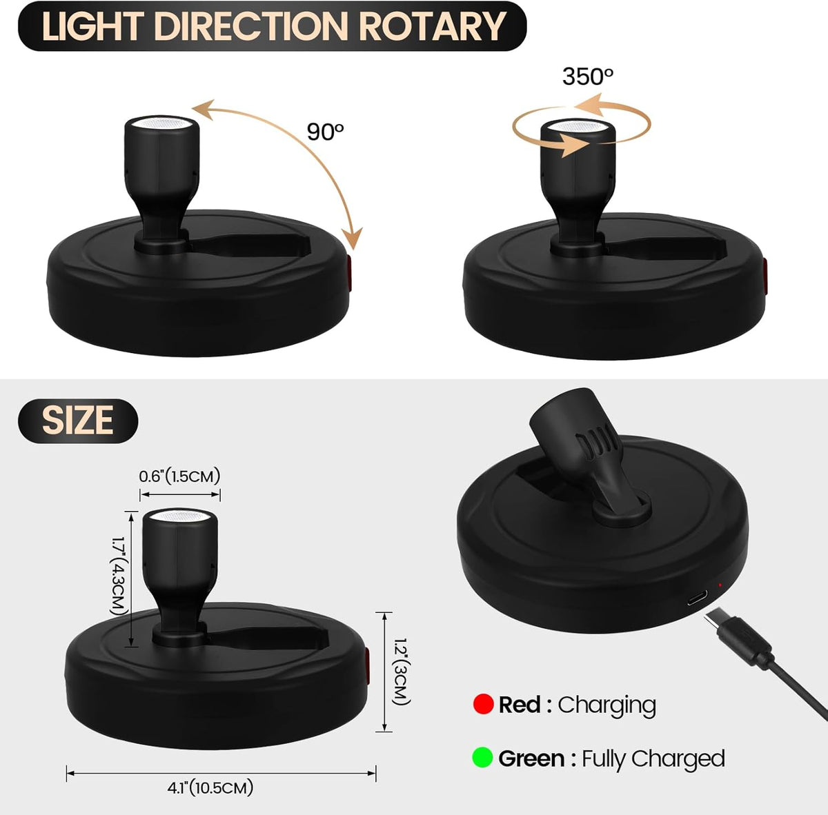 Cordless Spotlight Battery Powered, Indoor Plant Spot Light, Rechargeable Picture Lights with Remote, LED Accent Lighting, Dimmable Display Uplight for Tree Dartboard Decor Painting Art Photo