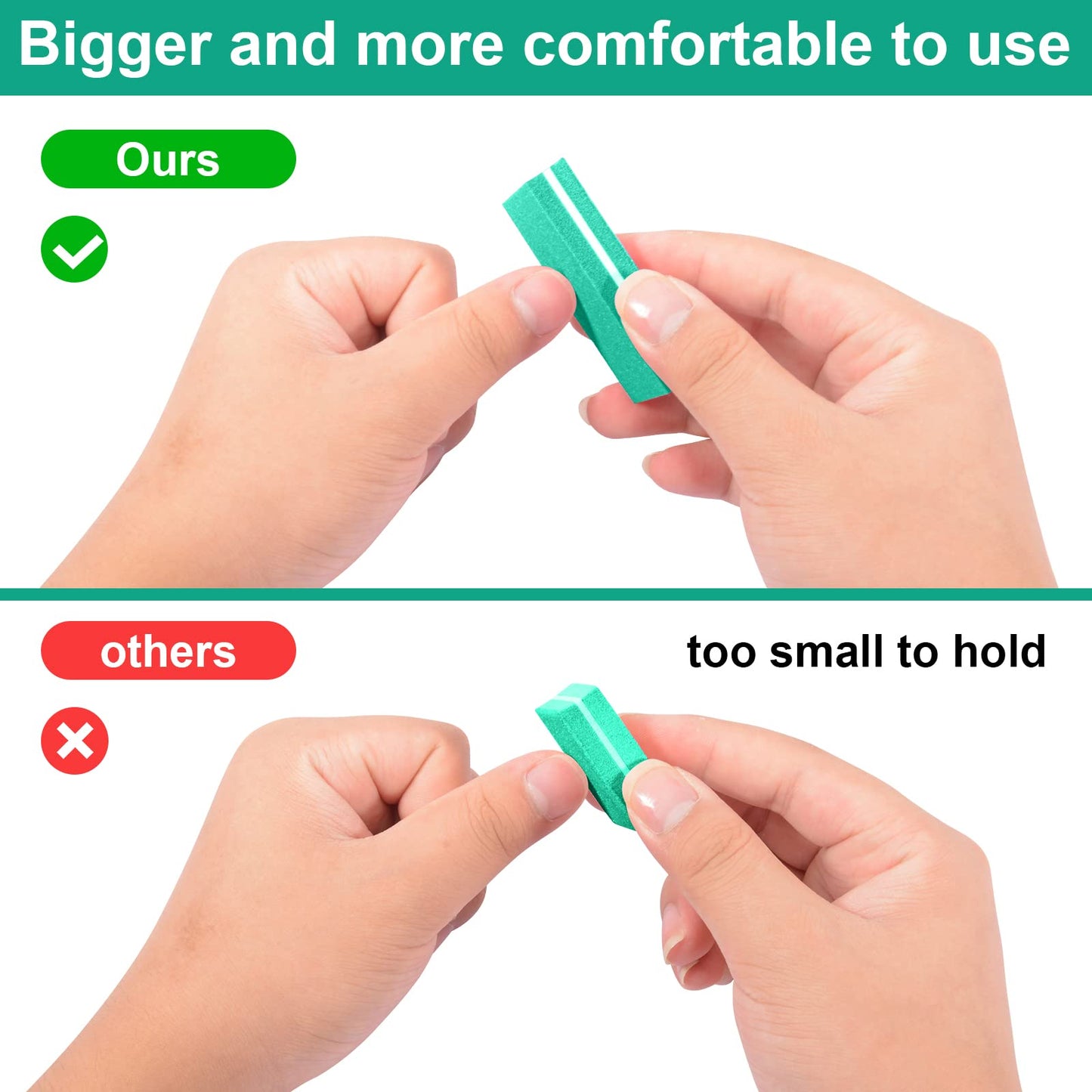 Diesisa Buffer Block Nail File, 100/180 Grit Sponge Nail Buffers for Acrylic Nails, Mini Buffing Block Double Sided for Manicure Tools 30 Count - Green
