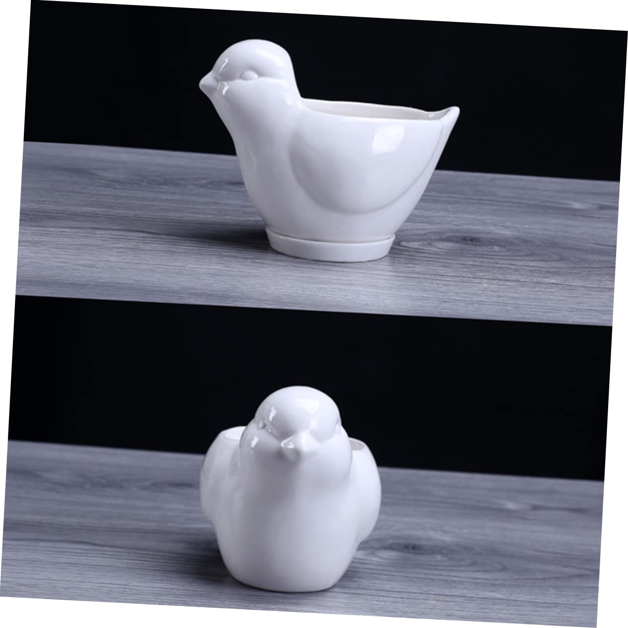 Toddmomy 1pc Ceramic Bird Shape Flower Pot Succulent Plant Pot Desktop Decor Home Office Garden Fairy Garden Accessories