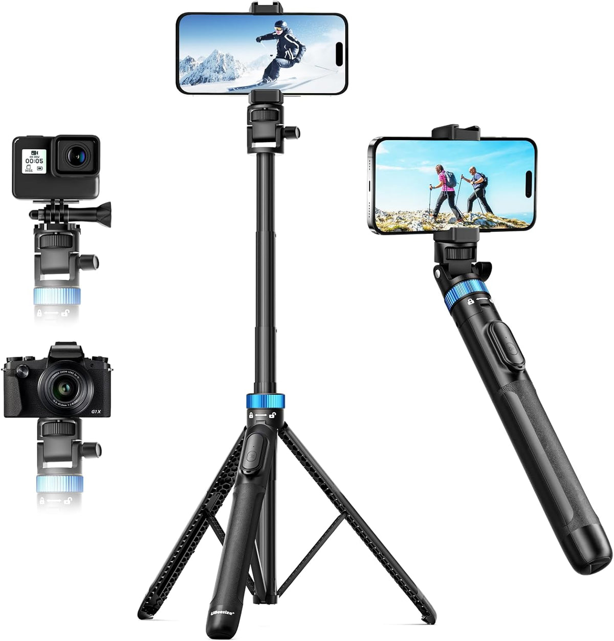 UBeesize 72" Phone Tripod - Tripod for iPhone & Selfie Stick with Phone Holder & Remote - Upgraded, Stable & Portable Stand for iPhone 16/15/14, Android, Cameras & Action Cams