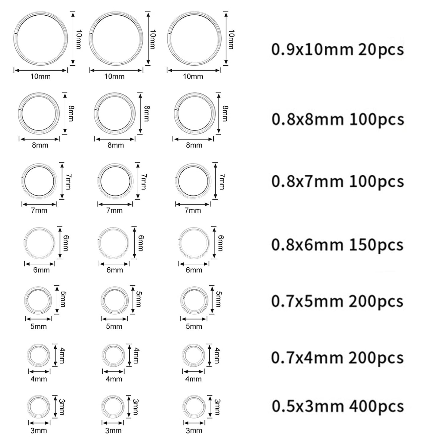 DANNEASY 1070pcs Silver Nail Art Dangle Charm Piercing Tool Hand Drill, Piercing Charms, Jump Rings, Connectors, Accessories for Jewelry Craft Making