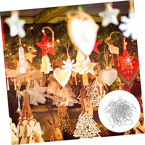 MERRYHAPY 100pcs Christmas Ornament Hooks Mini Hanger for Tree Decorations Hangers for Baubles Wreaths and Holiday Decor