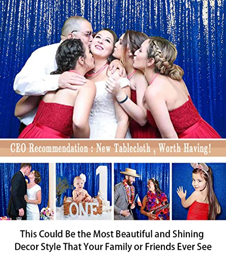 ShinyBeauty Sequin Backdrop 5FTx7FT Royal Blue Sequin Curtain Photo Backdrops 7FT Blue Glitter Backdrop for Photography Wedding Drapes Birthday, Baby Shower Background - color: Royal Blue, size: 5FTx7FT