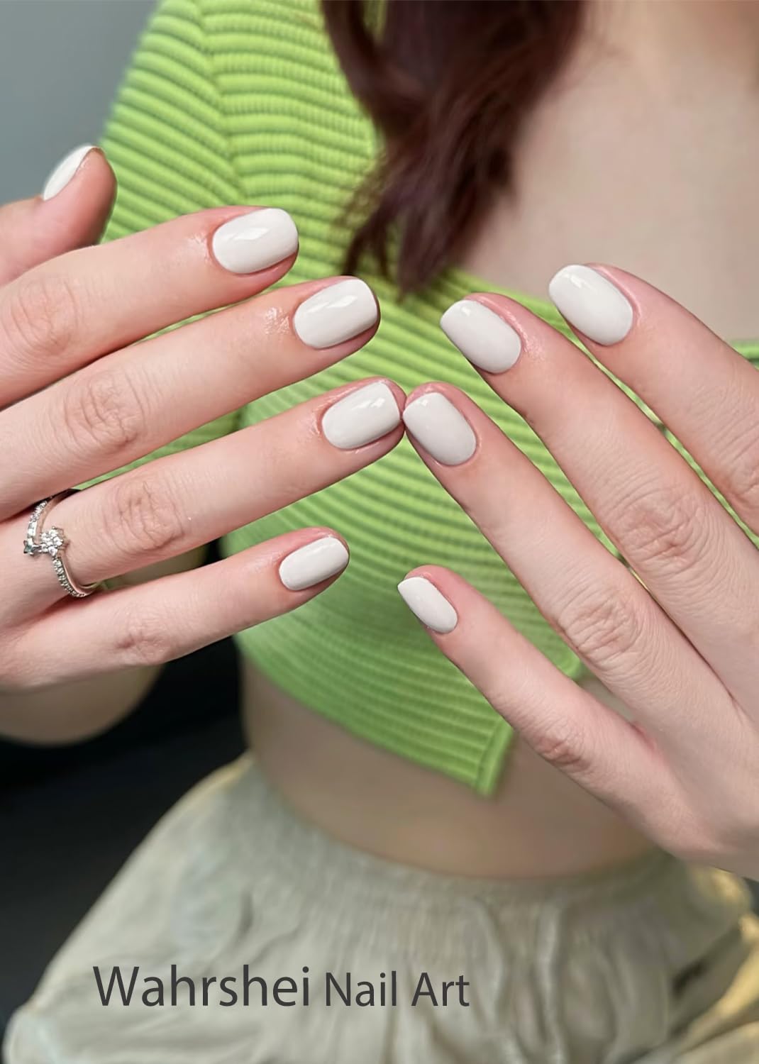 Semi Cured Gel Nail Strips, Milky White 20pcs Adhesive UV Sticker, Wraps for Home Manicure DIY