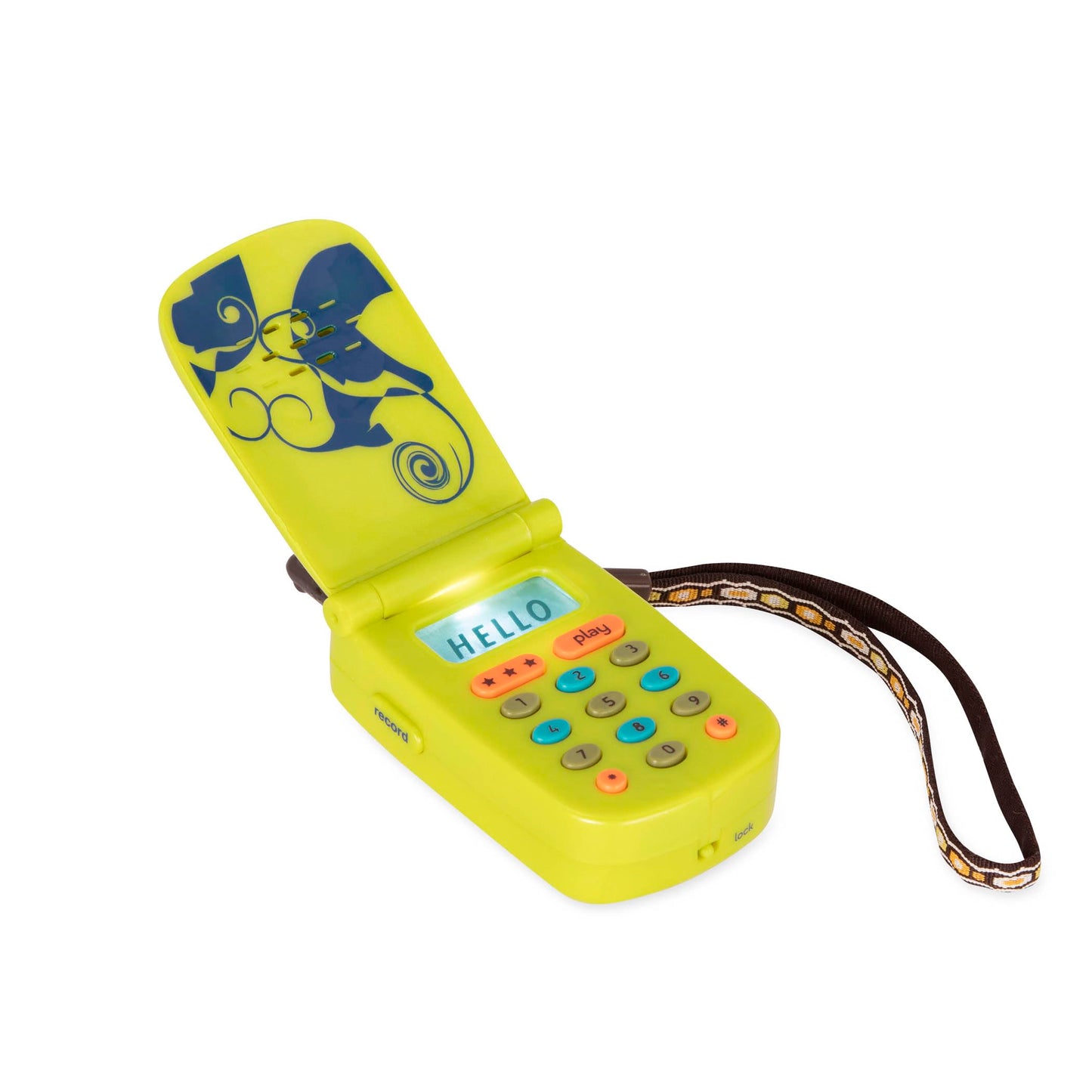 B. toys – Toy Car Keys & Cellphone – 2 Pieces Sensory Bundle – Developmental Toy for Babies, Toddlers – Red Keys & Green Play Phone – 10+ Months – FunKeys + Hellophone Set