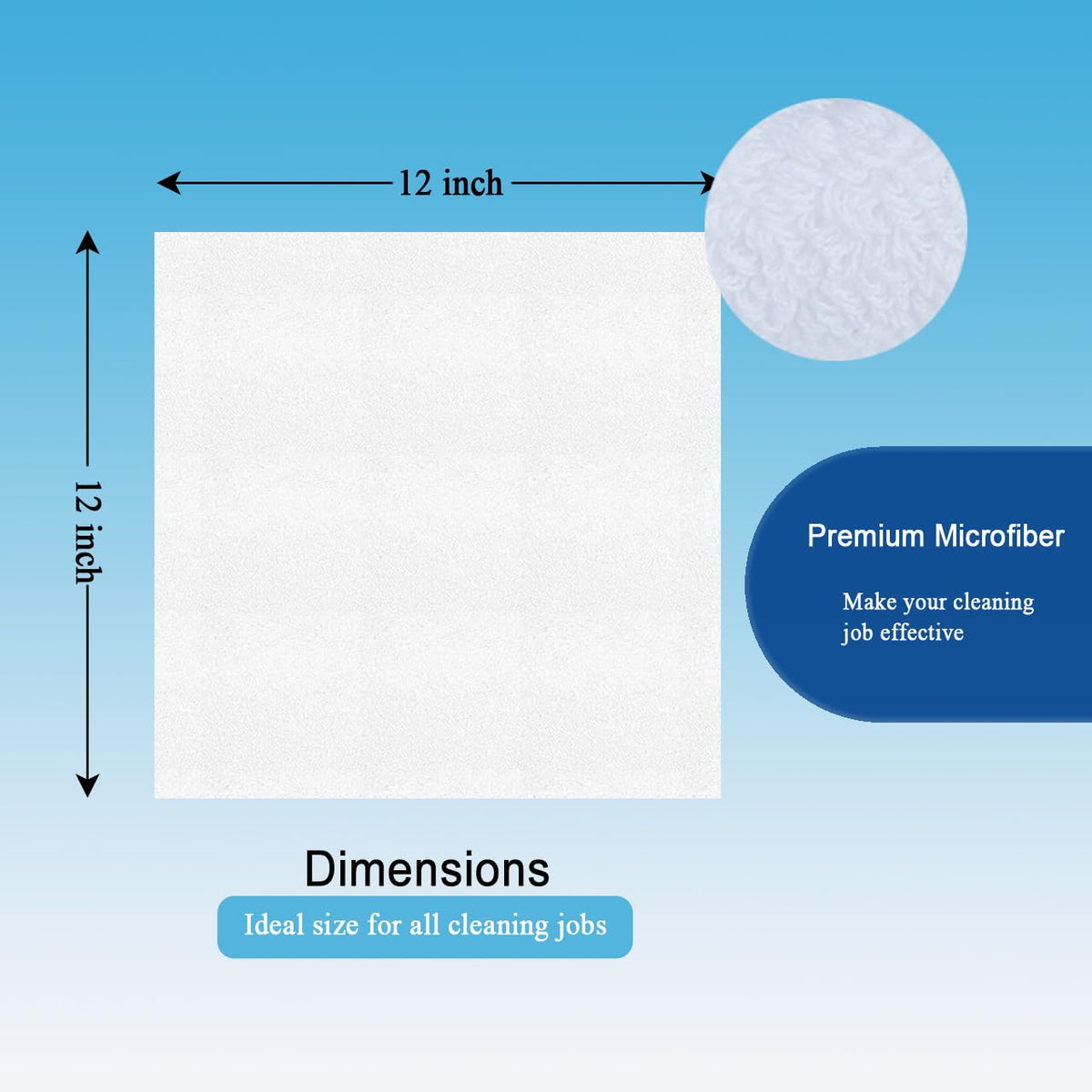 400 GSM Premium Microfiber Cleaning Cloths (6 Count)