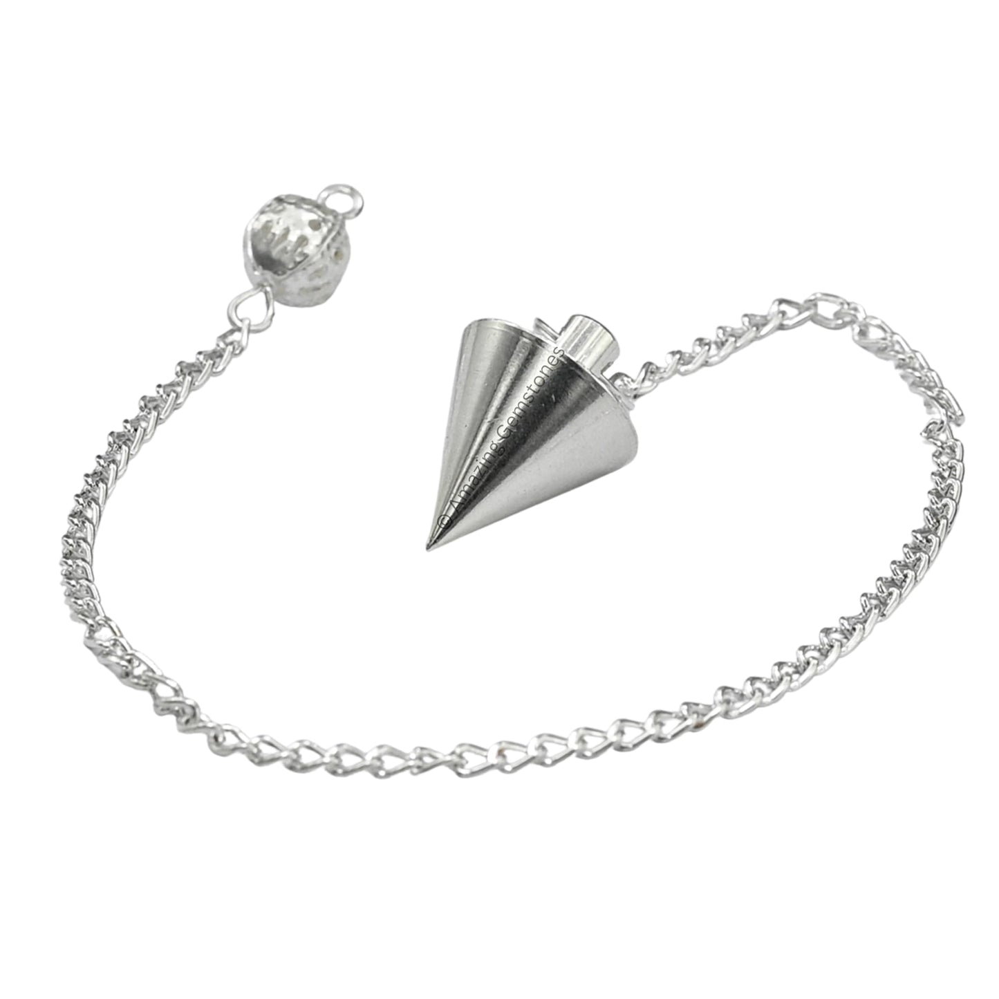 Amazing Gemstone Healing Metal Pendulums for Divination, Silver Small Cone Steel Copper Pendulum High Energy Pendulo de Bronce Pendulos de Mesa MP67
